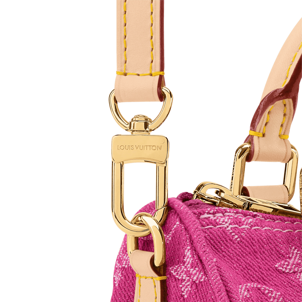 Nano Speedy Monogram Denim Fuchsia Calfskin Nano Bag For Women