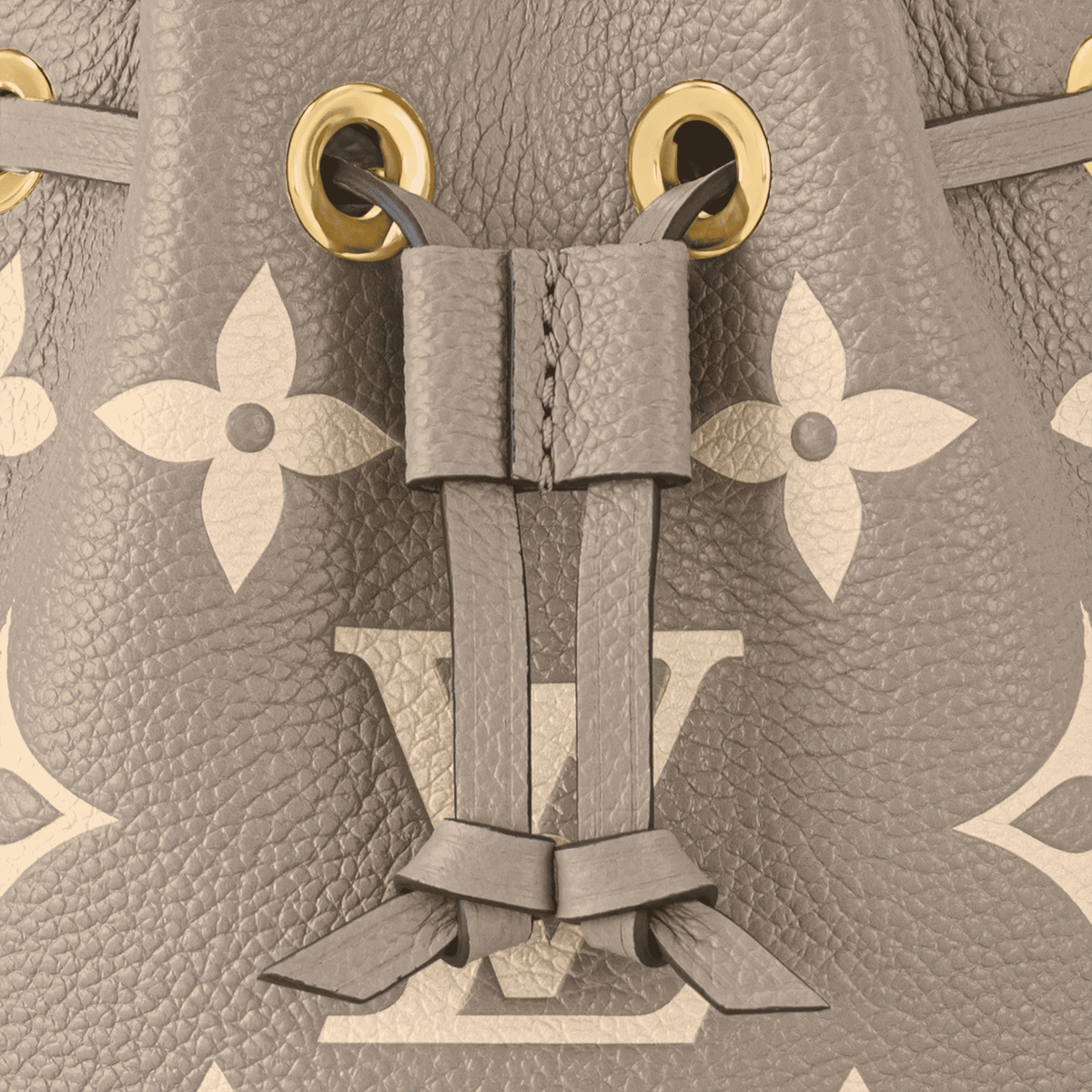 Nano Noé Bicolor Monogram Empreinte Leather Tourterelle Gray Gold-Toned Hardware