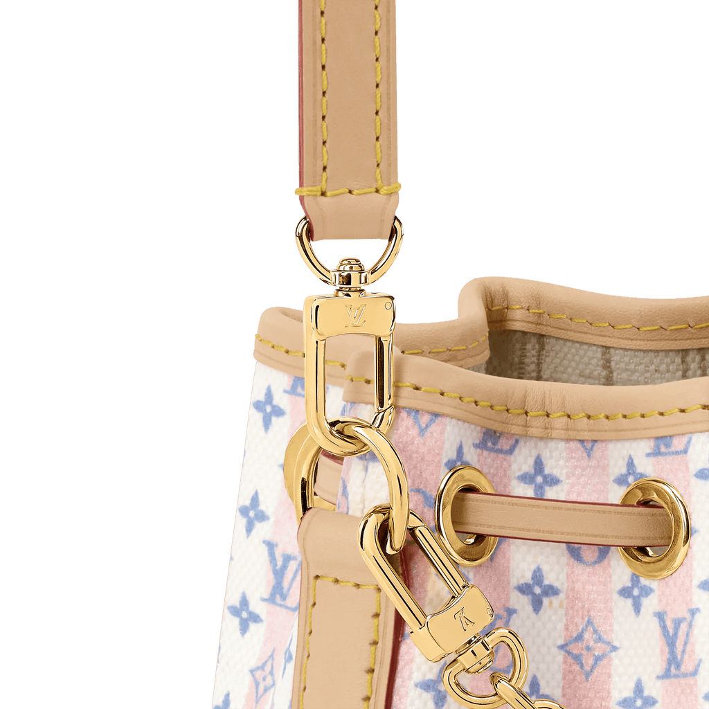 Nano Noé LV Stamp Blue Minigram Canvas Nano Bag For Women