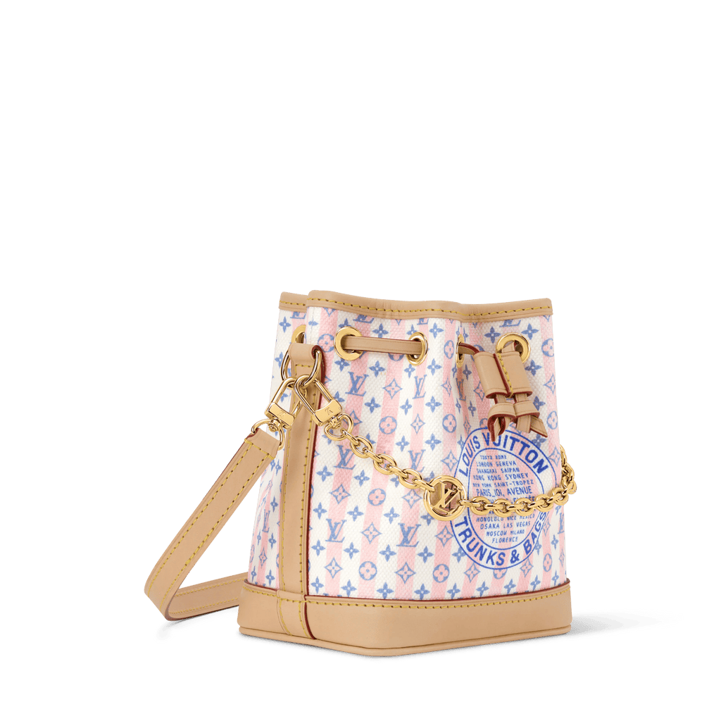 Nano Noé LV Stamp Blue Minigram Canvas Nano Bag For Women