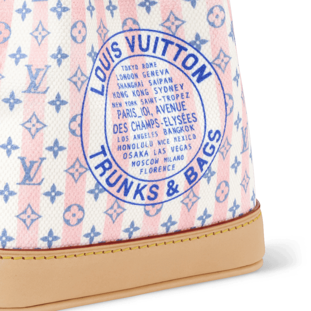 Nano Noé LV Stamp Blue Minigram Canvas Nano Bag For Women
