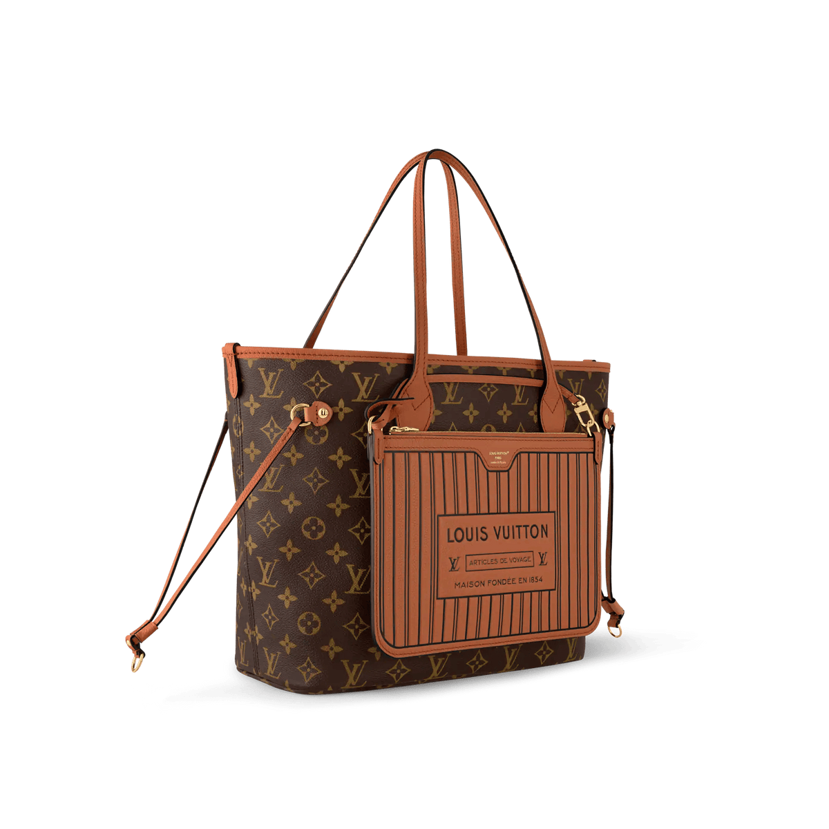 Neverfull Inside Out MM Monogram Coated Canvas Tote Bag M28352 For Women