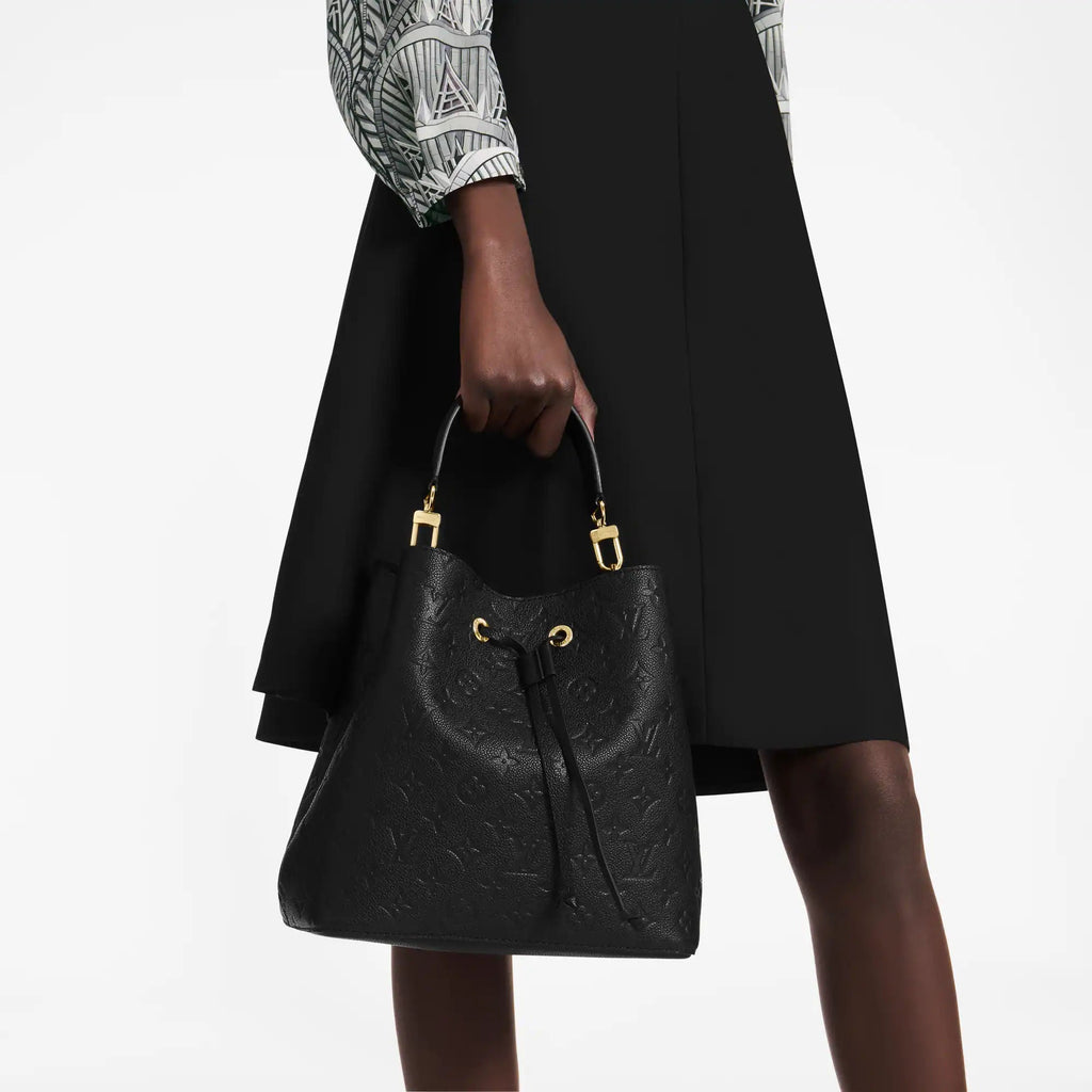 NéoNoé MM Black Monogram Empreinte Leather Bucket Bag M45256 For Women