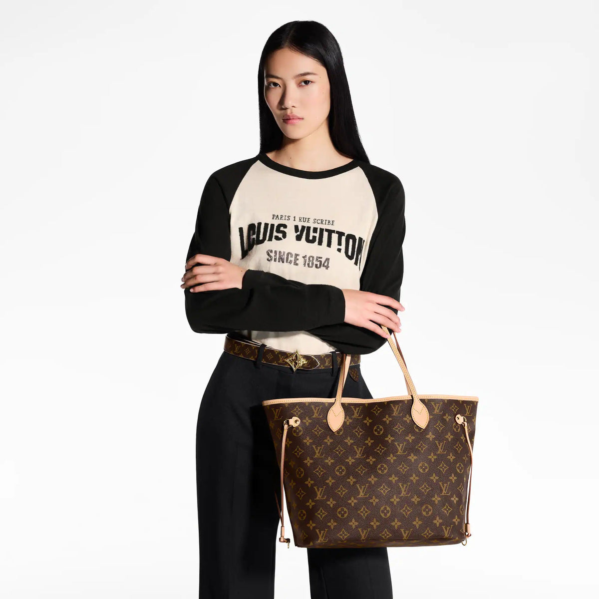 Neverfull MM Monogram Coated Canvas Tote Bag P01926 For Women