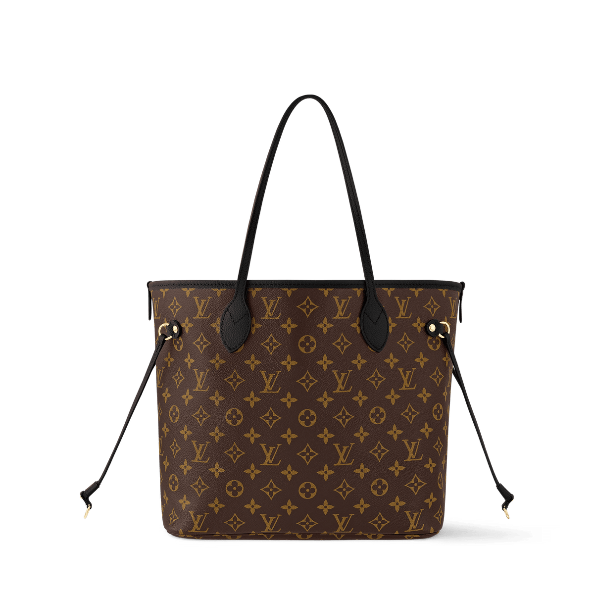Neverfull Inside Out MM Monogram Coated Canvas Black Cowhide Leather Gold-Toned Hardware
