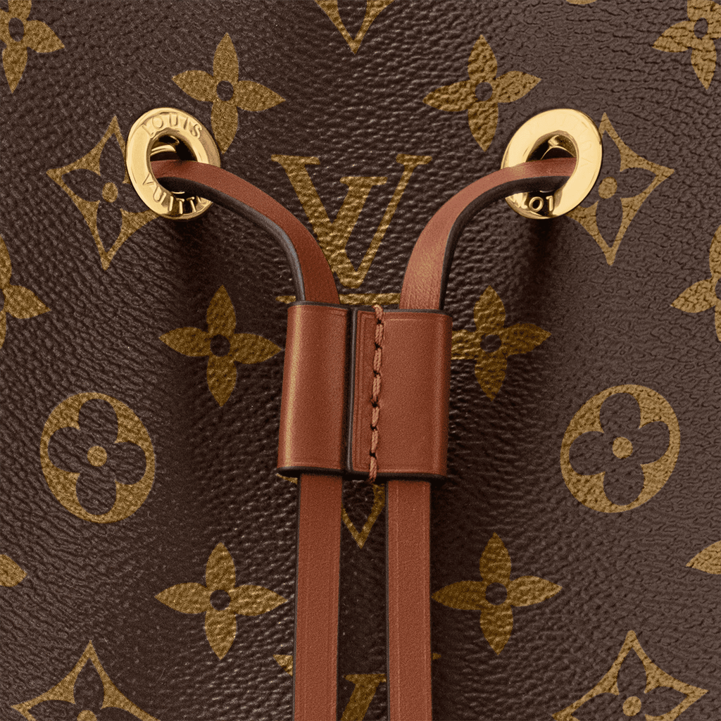 NéoNoé MM Monogram Coated Canvas Caramel Gold-Toned Hardware