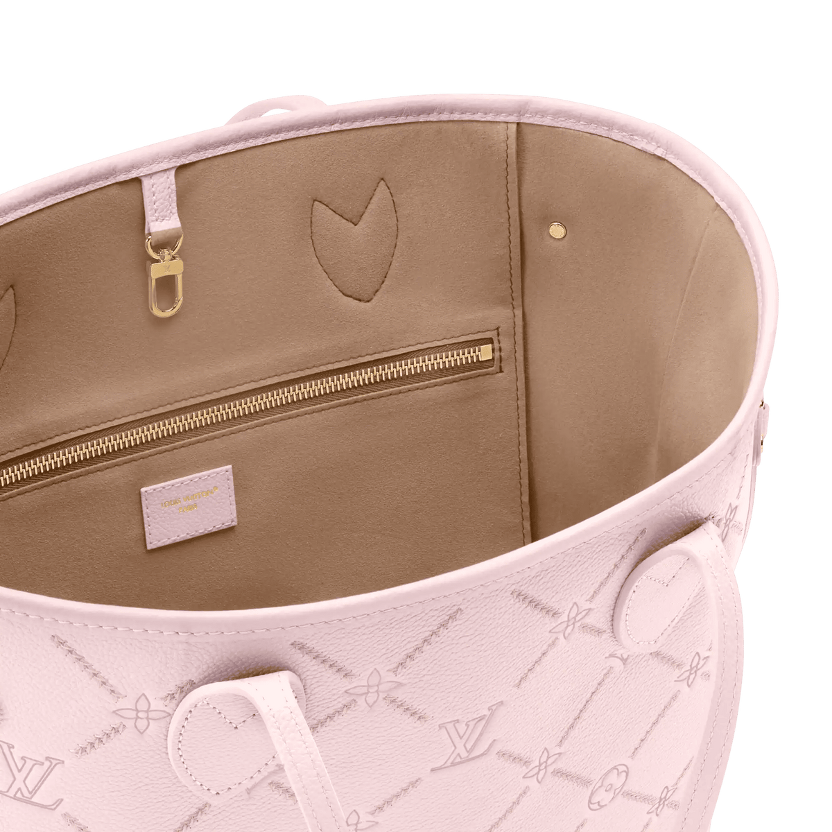 Neverfull MM Light Bliss Monogram Empreinte Leather Tote Bag M28527 For Women