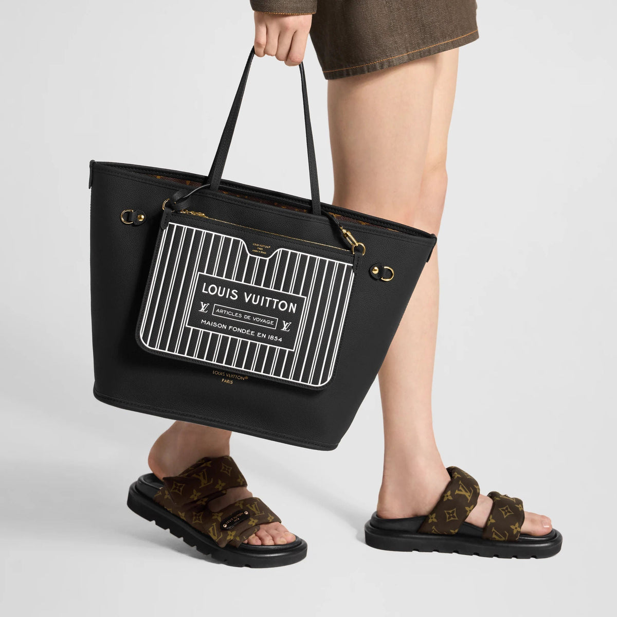 Black Coated Canvas & Cowhide Leather Tote Bag product image 14