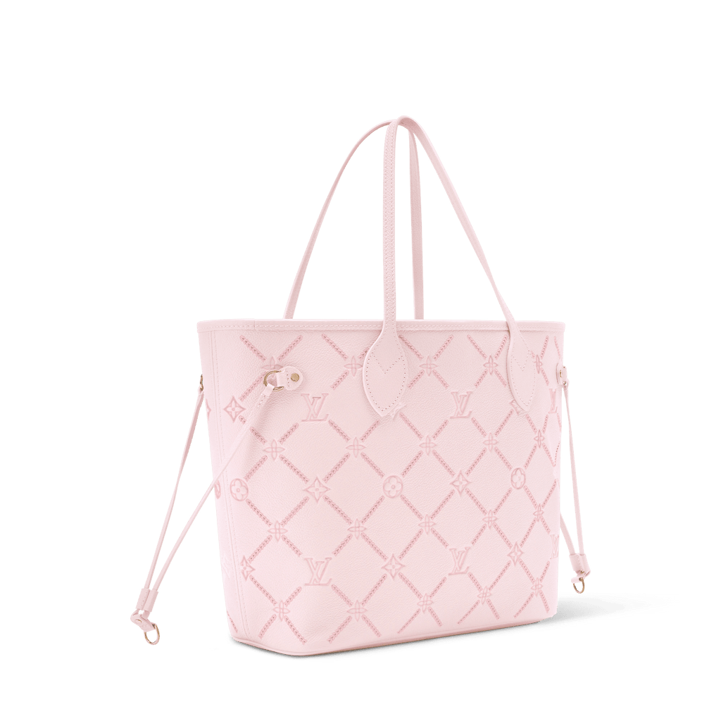 Neverfull MM Light Bliss Monogram Empreinte Leather Tote Bag M28527 For Women