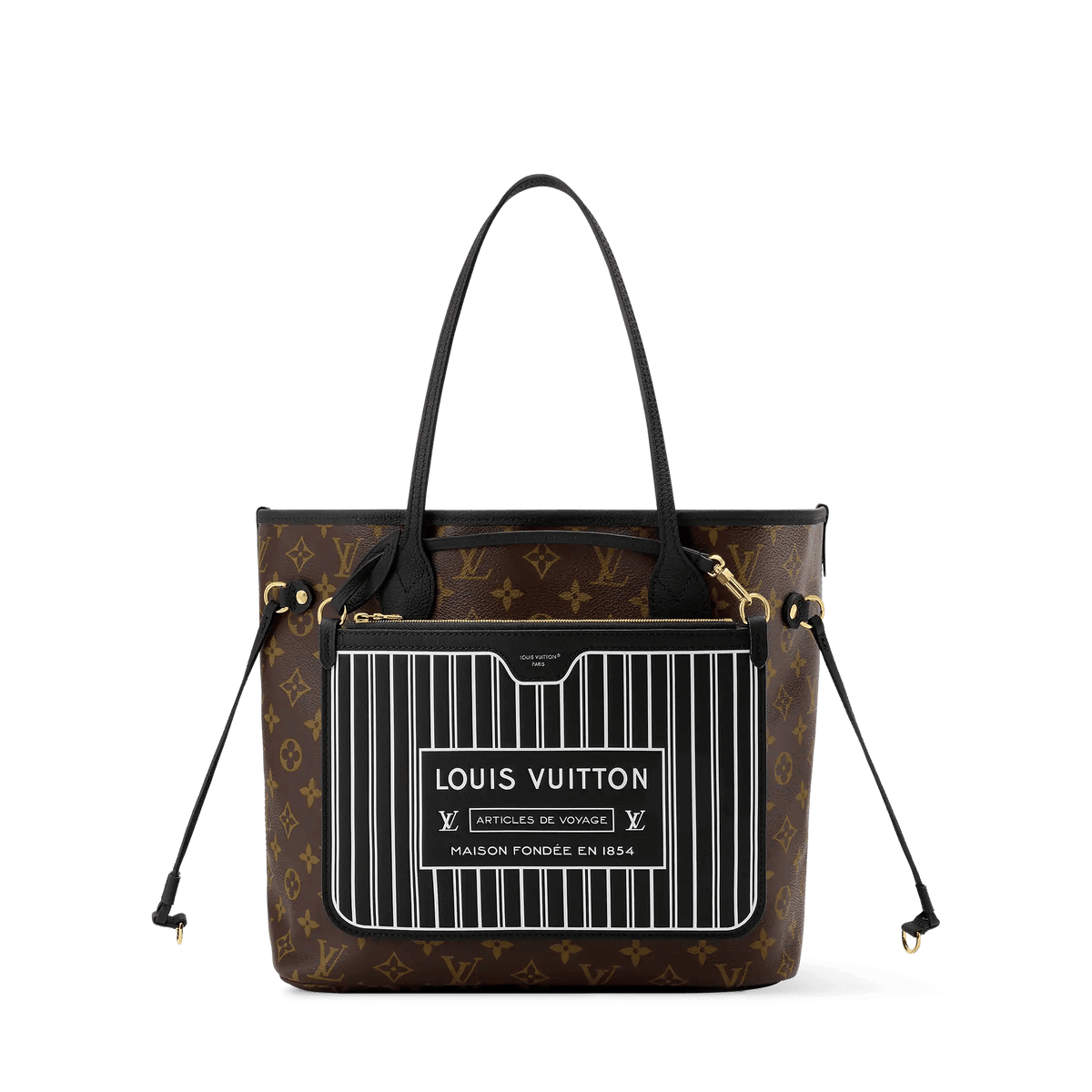 Black Coated Canvas & Cowhide Leather Tote Bag product image 1
