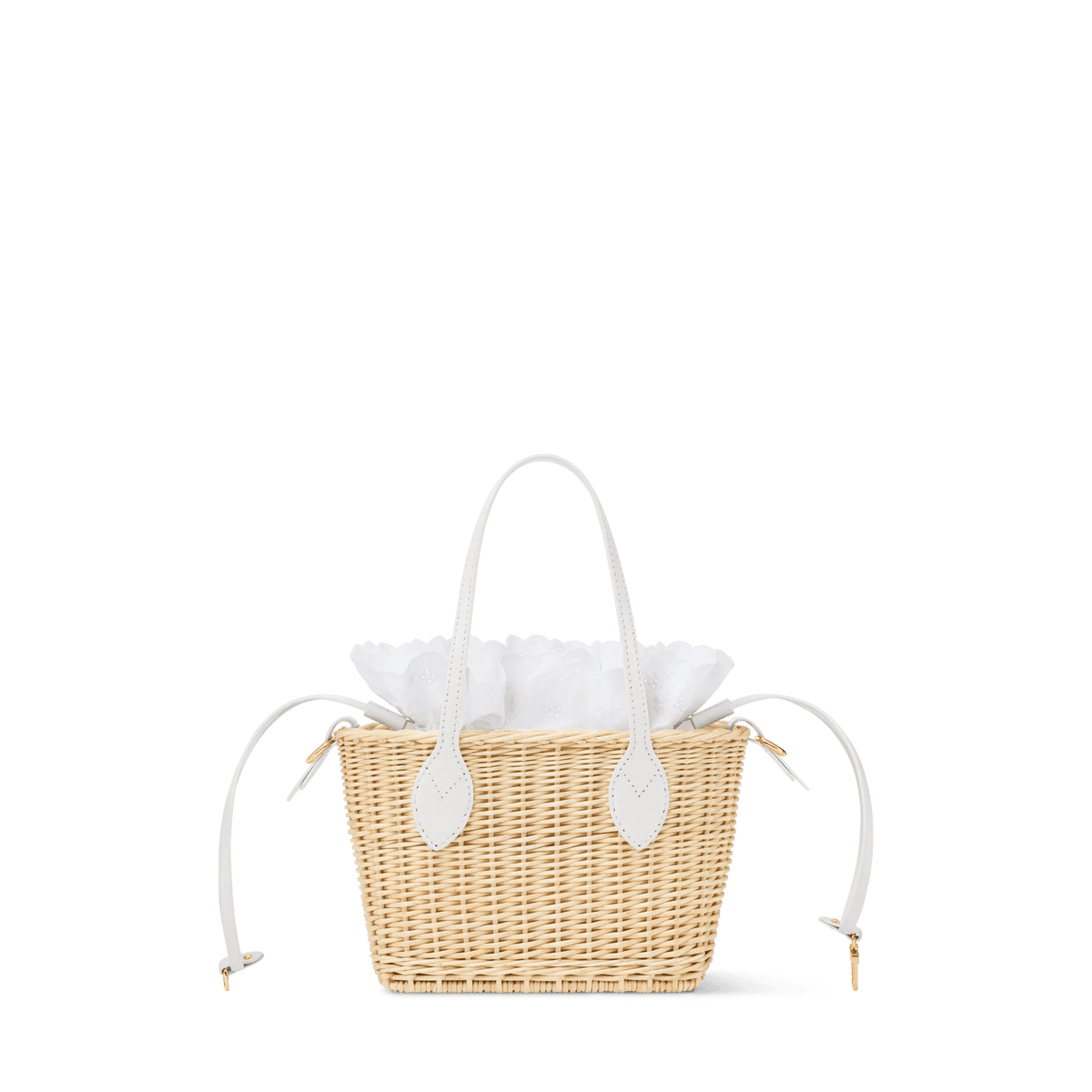 Neverfull BB Off White Wicker Karung Leather Tote Bag For Women