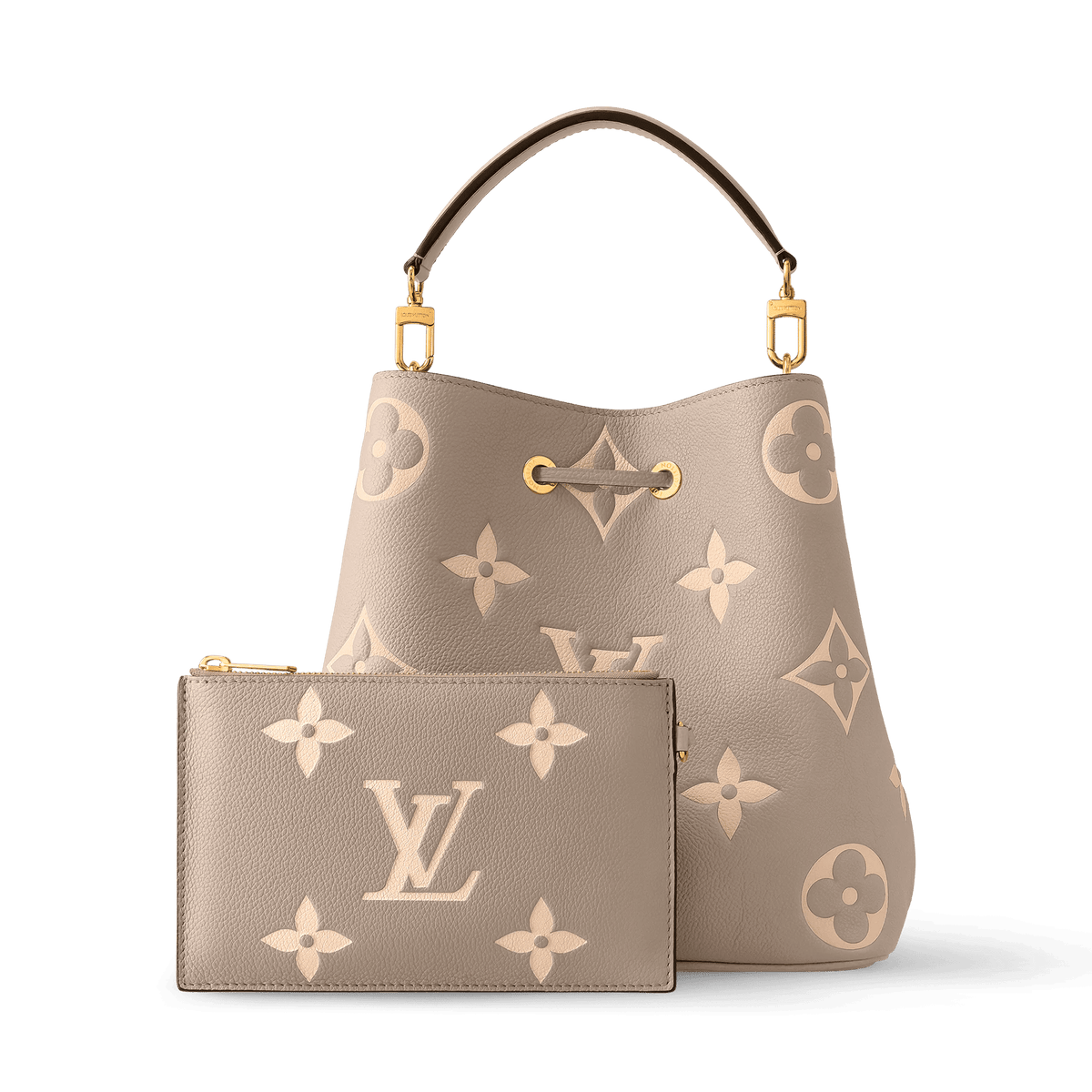 NéoNoé MM Bicolor Monogram Empreinte Leather Bucket Bag M45555 For Women