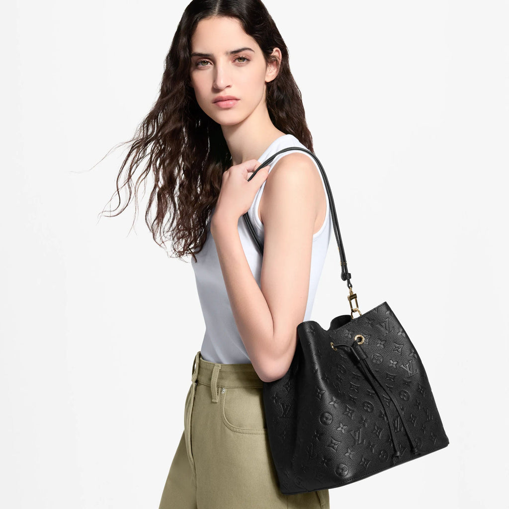 NéoNoé MM Black Monogram Empreinte Leather Bucket Bag M45256 For Women