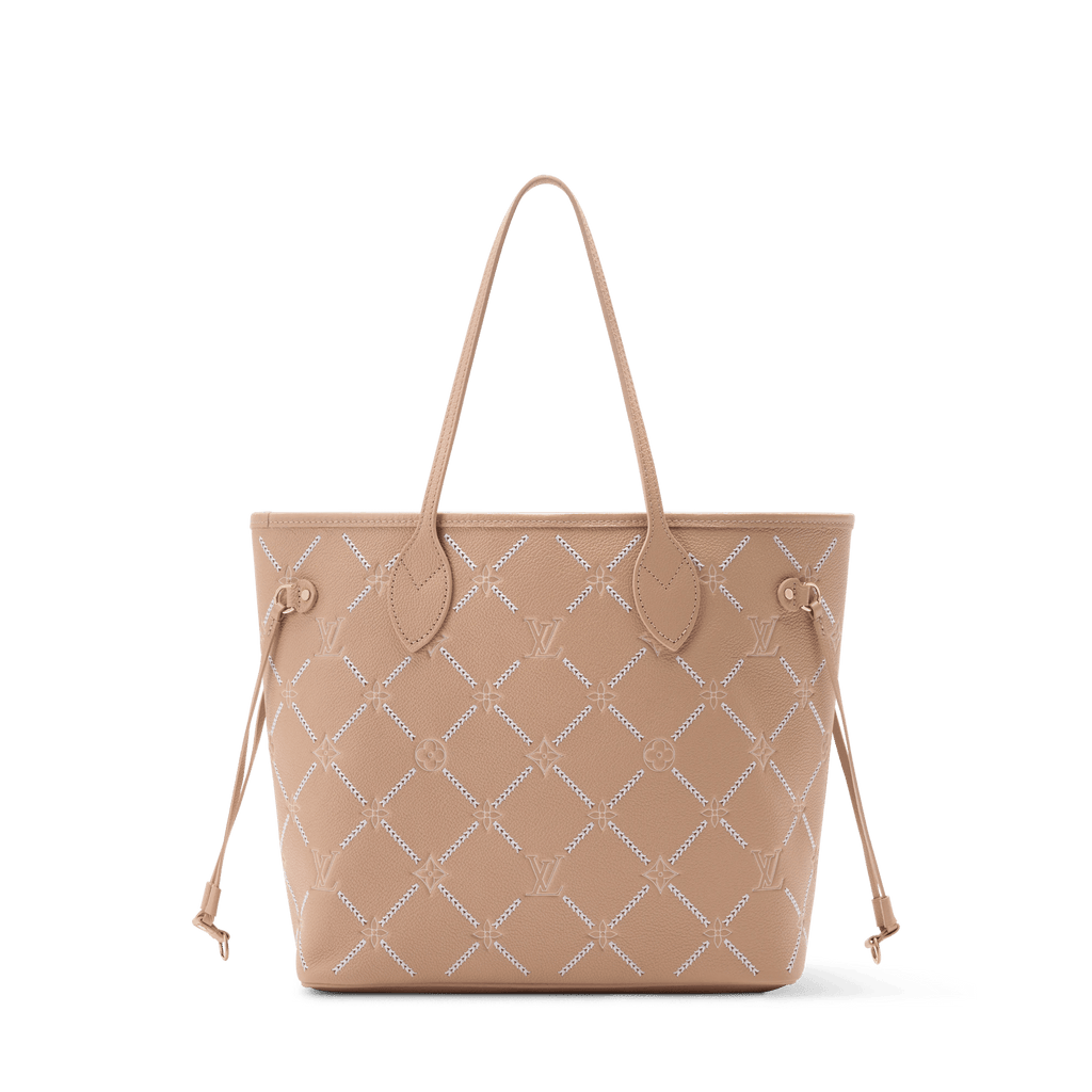 Neverfull MM Hazelnut Monogram Empreinte Leather Tote Bag M29486 For Women