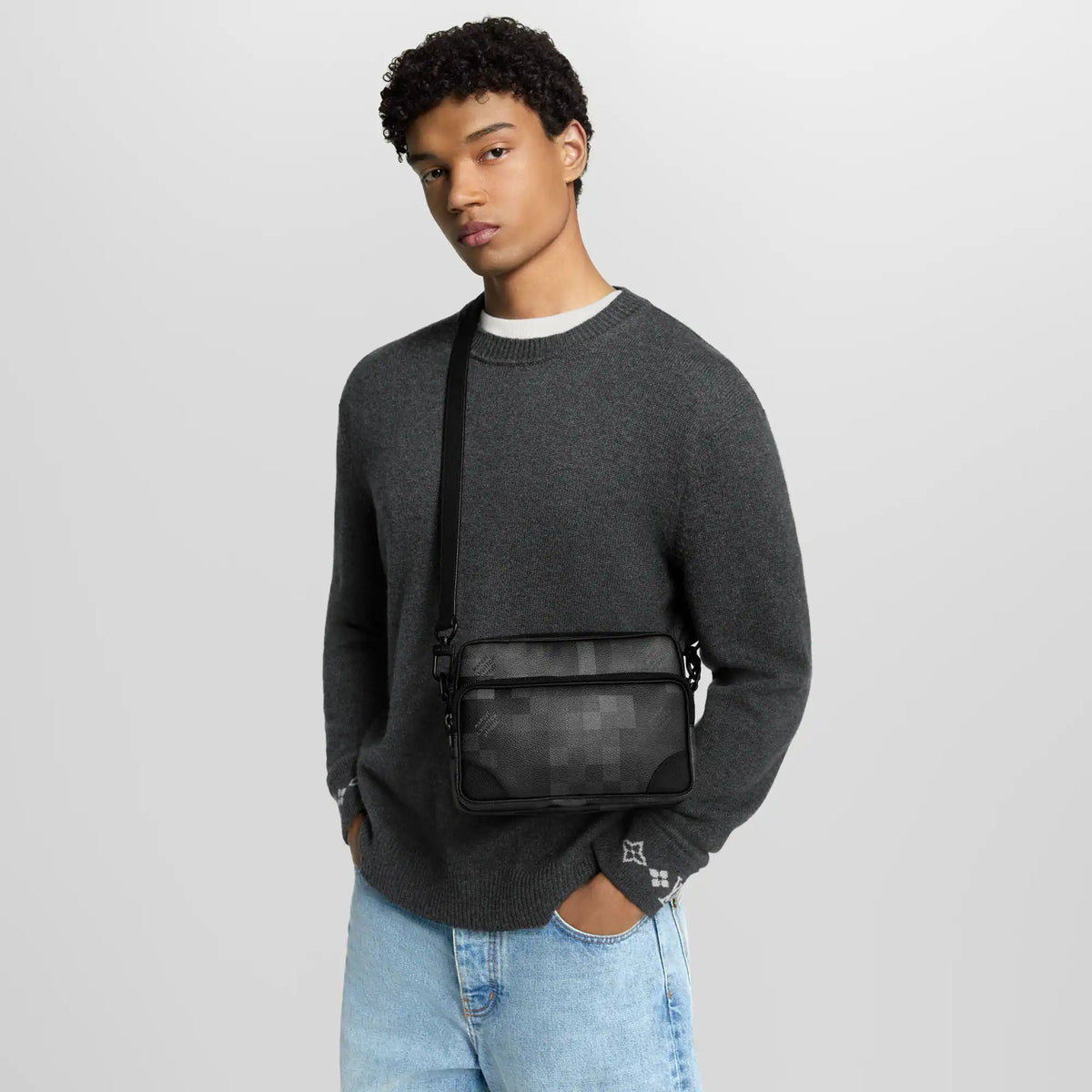 Black Coated Canvas Handbag Design 006 product image 5
