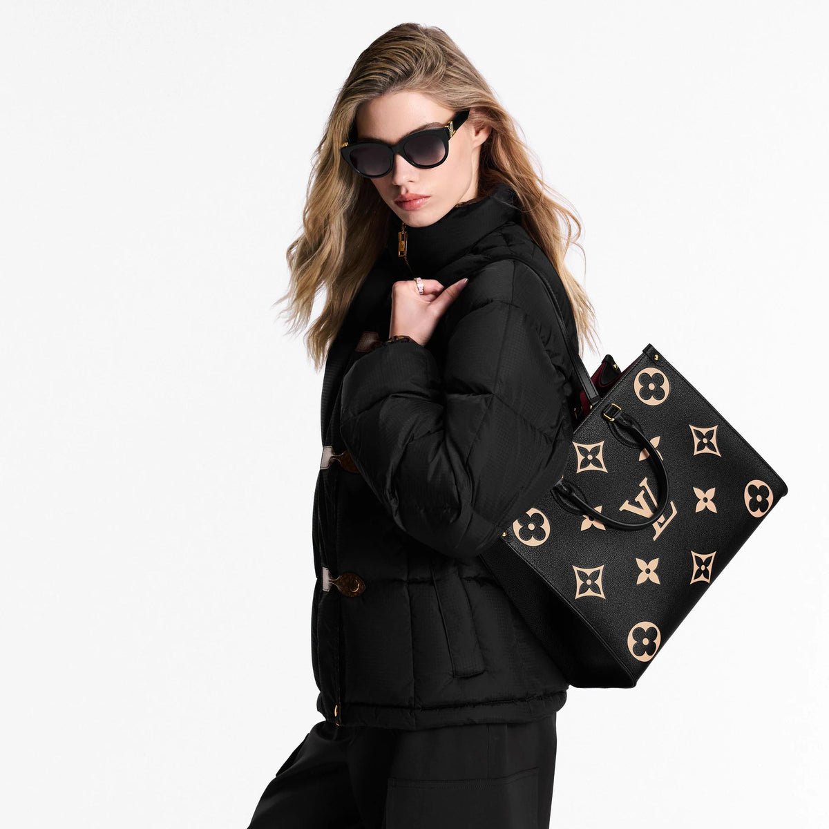 OnTheGo MM Bicolor Monogram Empreinte Leather Tote Bag For Women