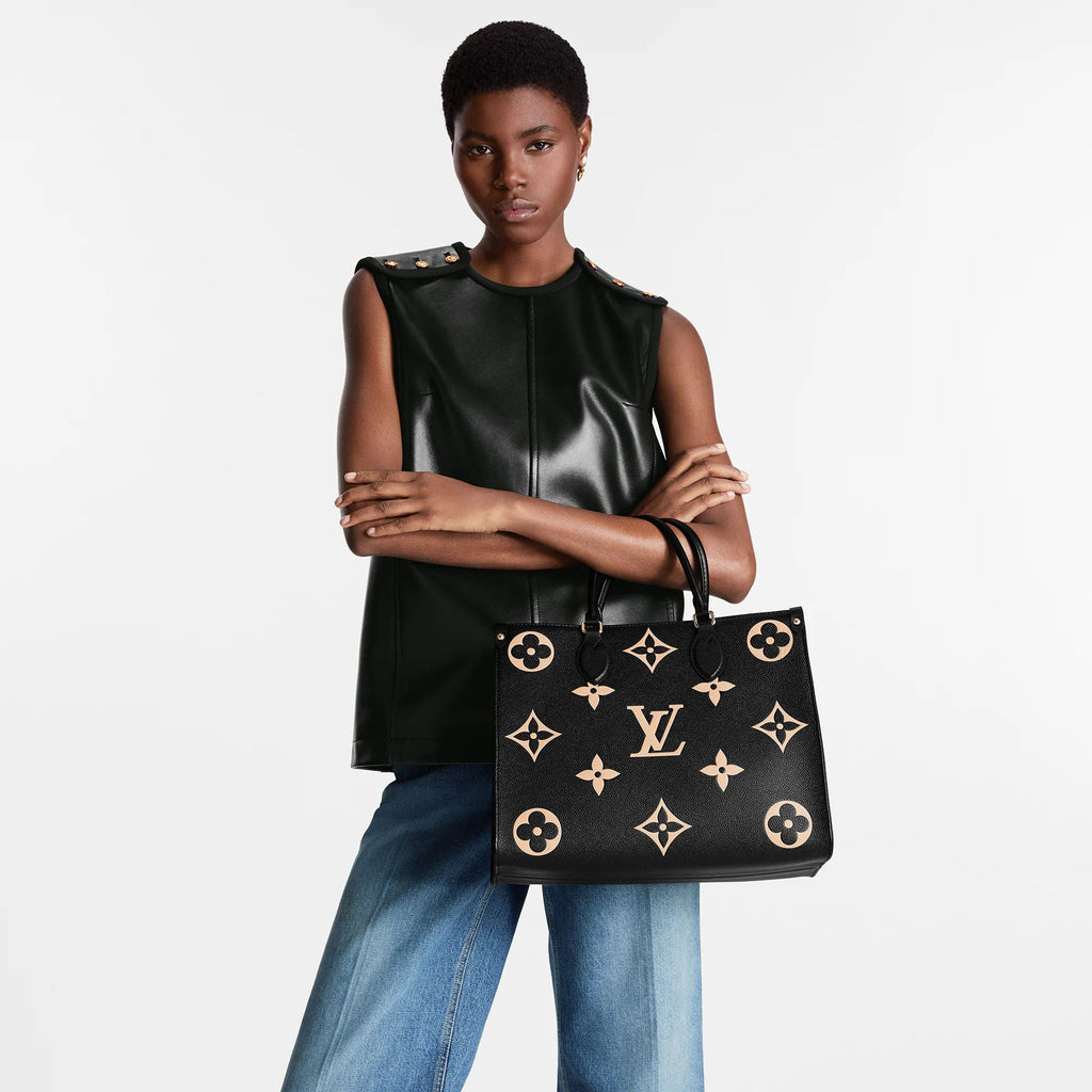 OnTheGo MM Bicolor Monogram Empreinte Leather Tote Bag For Women