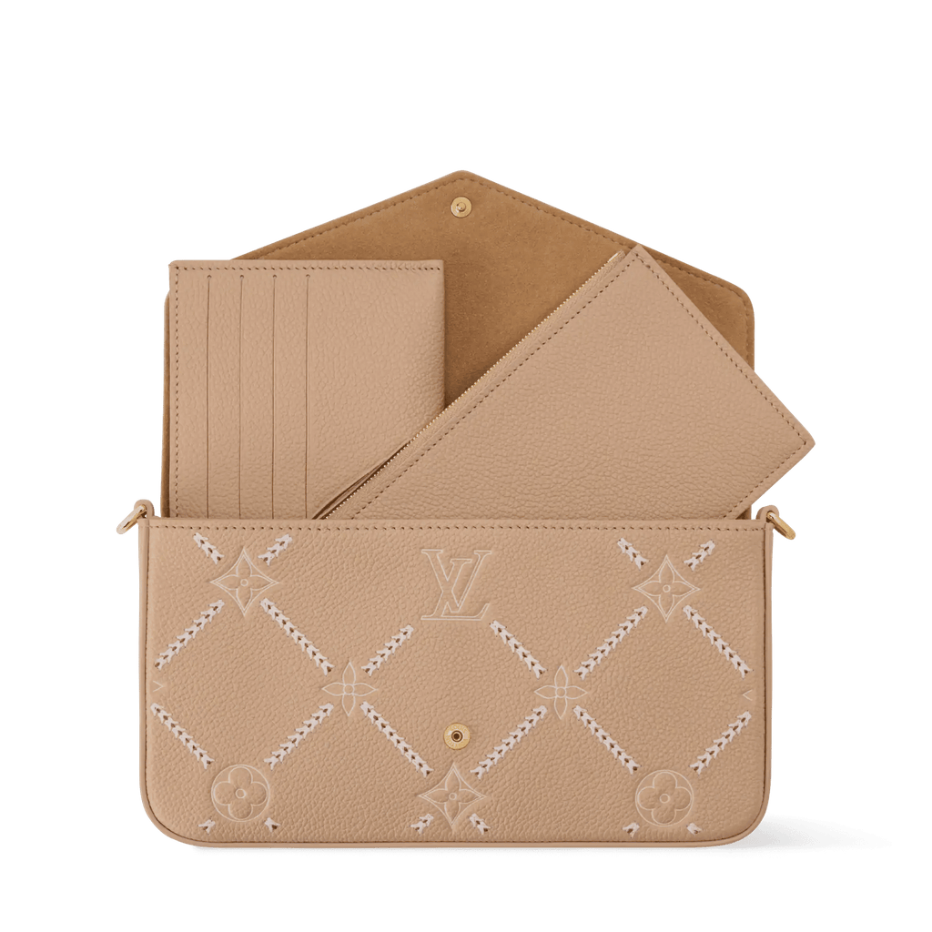 Pochette Félicie Hazelnut Couture Monogram Empreinte Leather Chain Wallet M29482 For Women