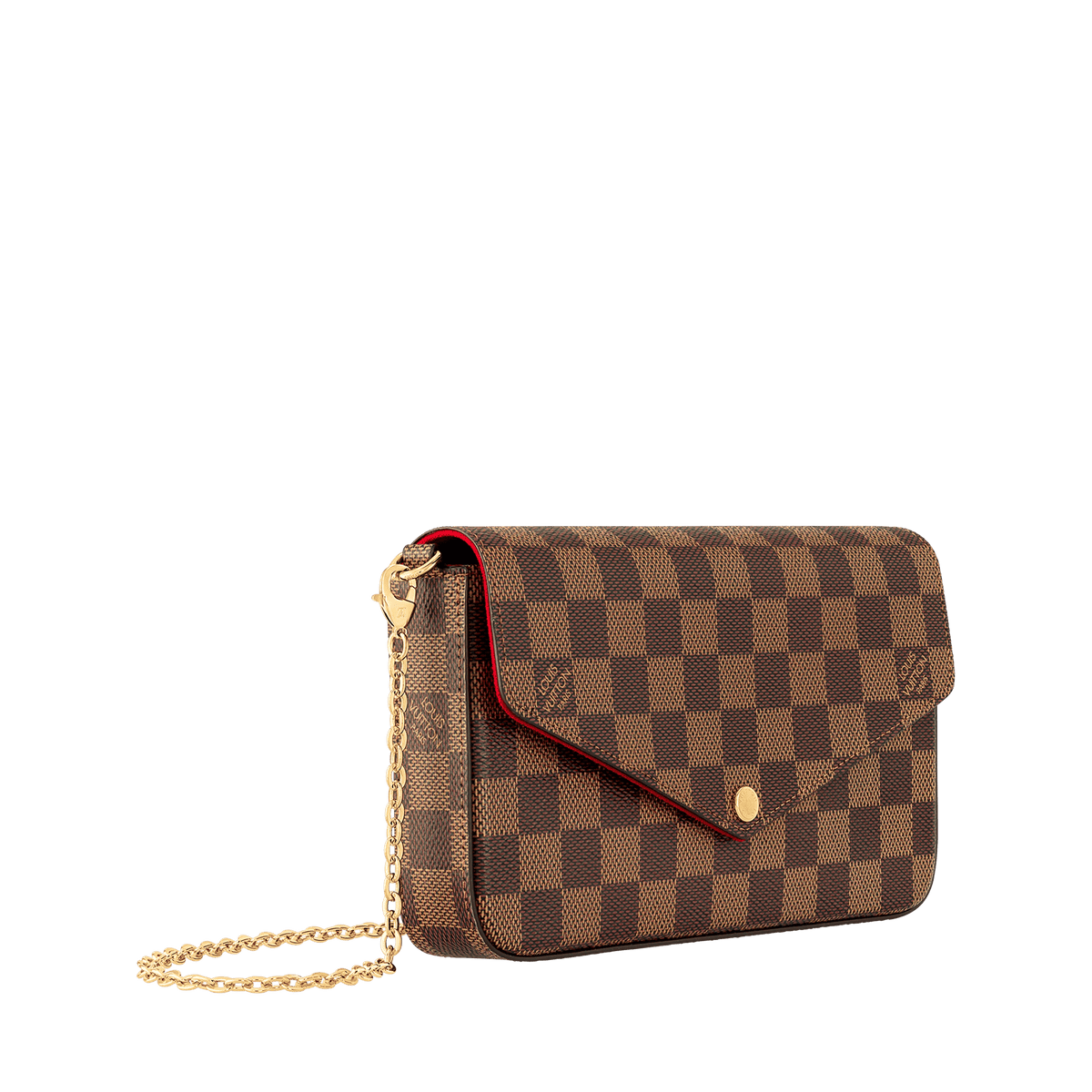Pochette Félicie Damier Ebene Coated Canvas Chain Wallet N40492 For Women