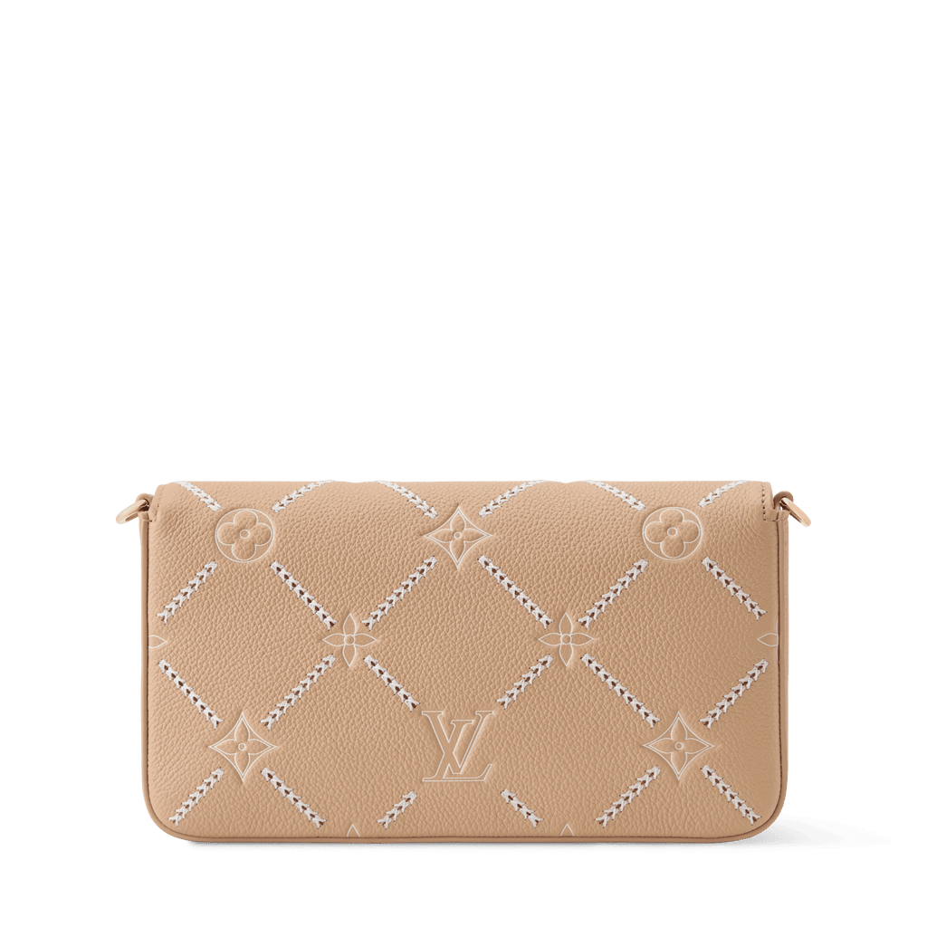 Pochette Félicie Hazelnut Couture Monogram Empreinte Leather Chain Wallet M29482 For Women