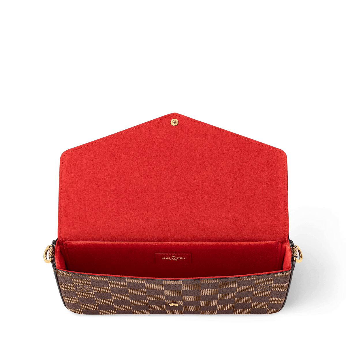 Pochette Félicie Damier Ebene Coated Canvas Chain Wallet N40492 For Women