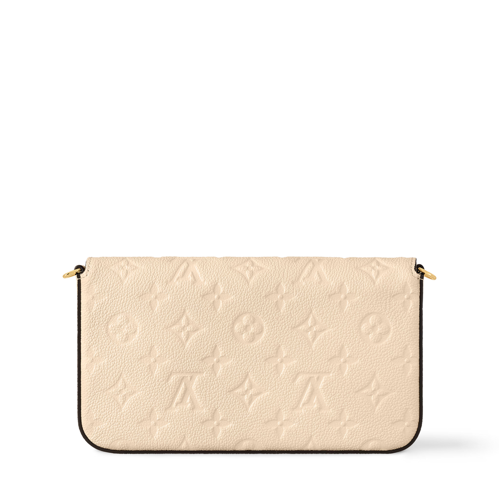 Pochette Félicie Monogram Empreinte Leather Crème Gold-Toned Hardware