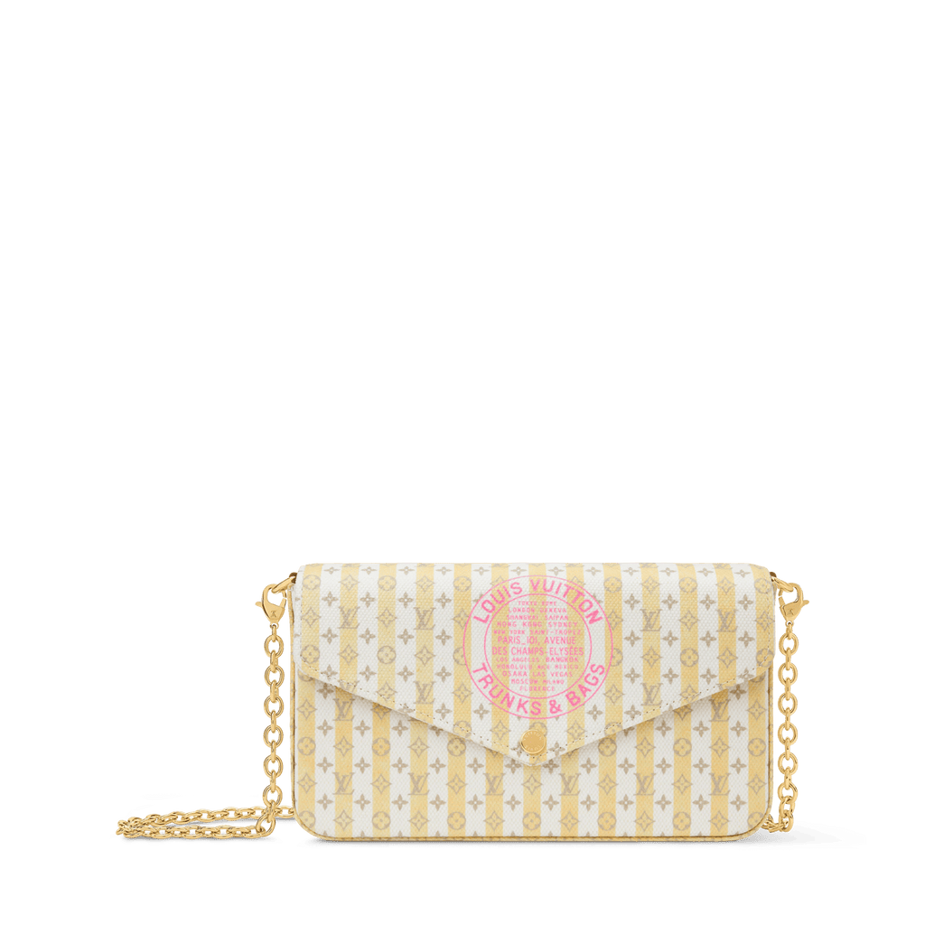 Pochette Félicie LV Stamp Banana Minigram Canvas Nano Bag For Women