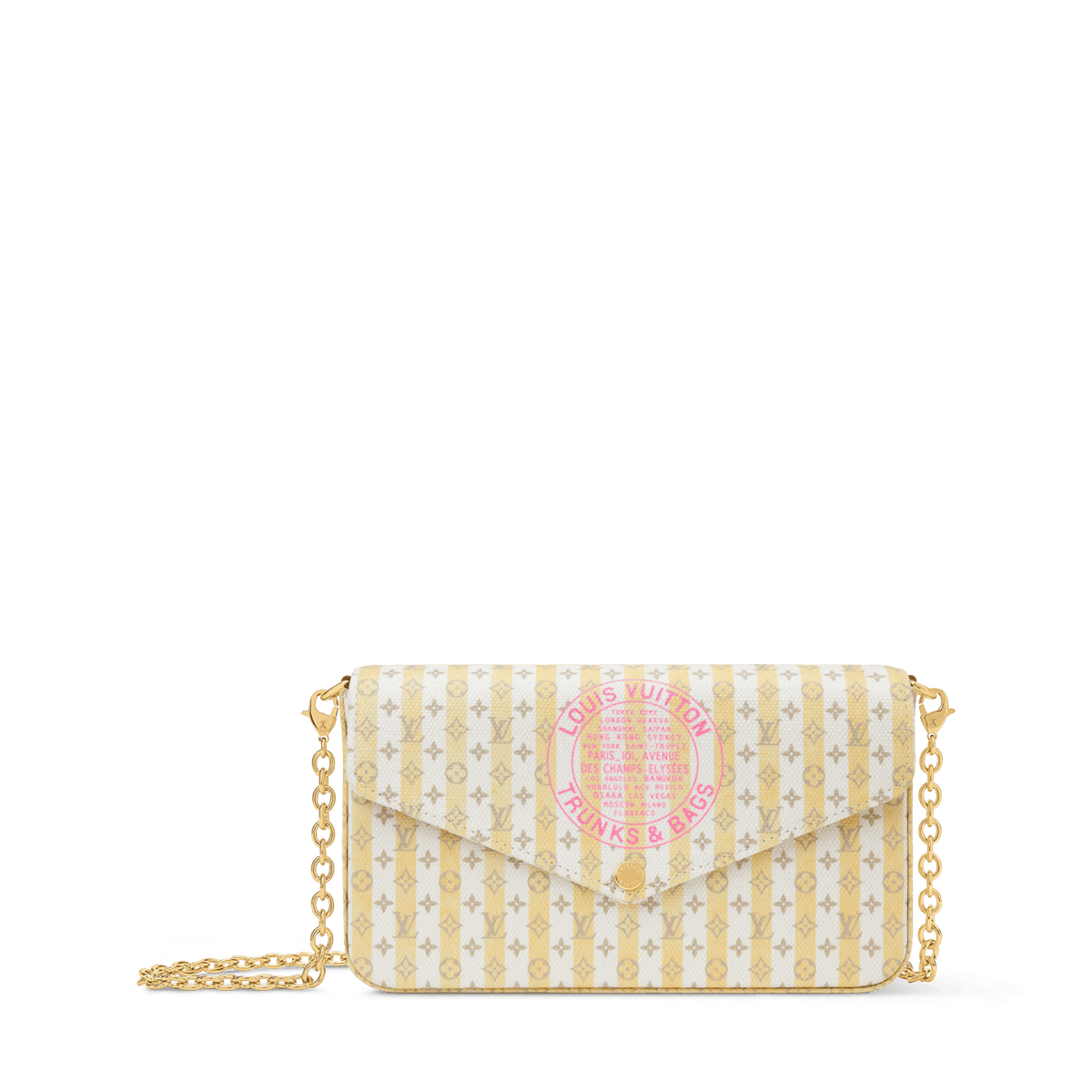 Pochette Félicie LV Stamp Banana Minigram Canvas Nano Bag For Women