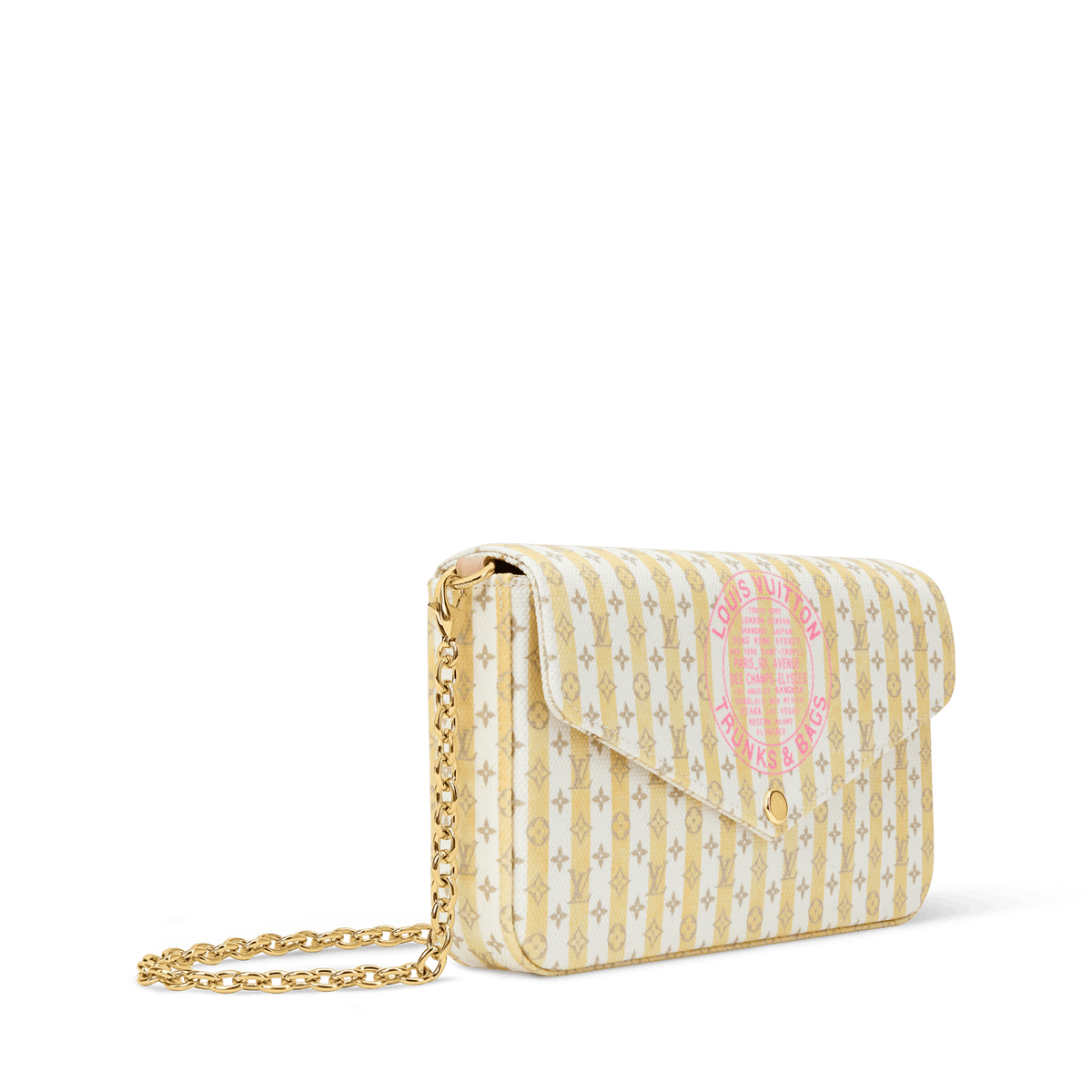 Pochette Félicie LV Stamp Banana Minigram Canvas Nano Bag For Women