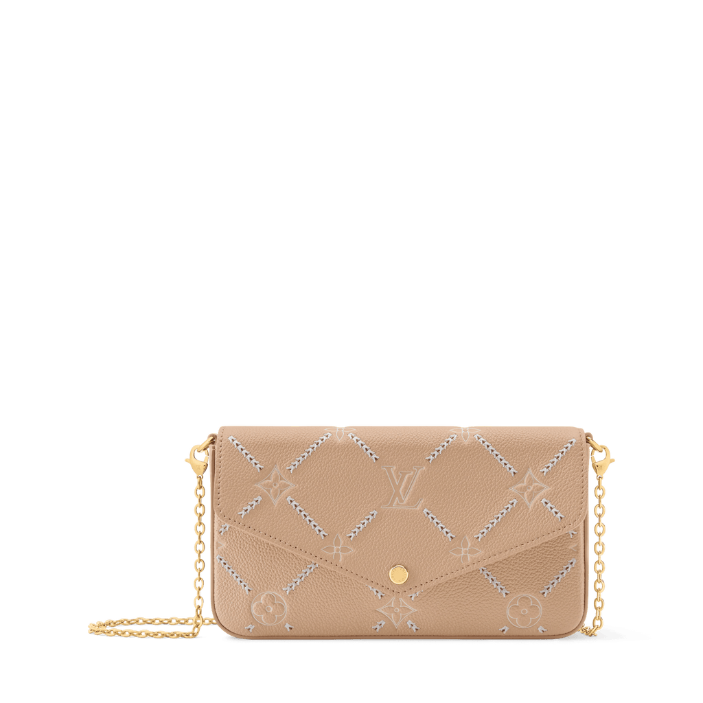 Pochette Félicie Hazelnut Couture Monogram Empreinte Leather Chain Wallet M29482 For Women