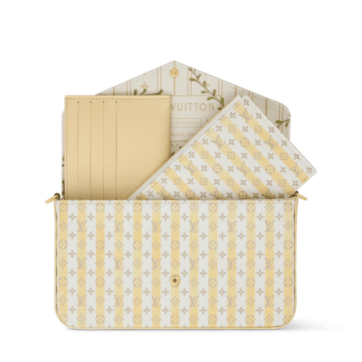 Pochette Félicie LV Stamp Banana Minigram Canvas Nano Bag For Women
