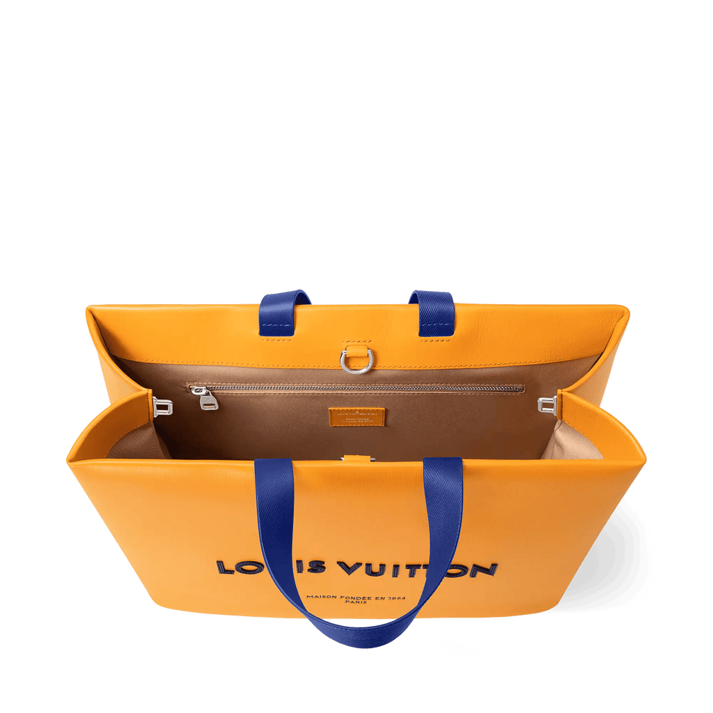 Shopper Tote MM Calf Leather Saffron For Men