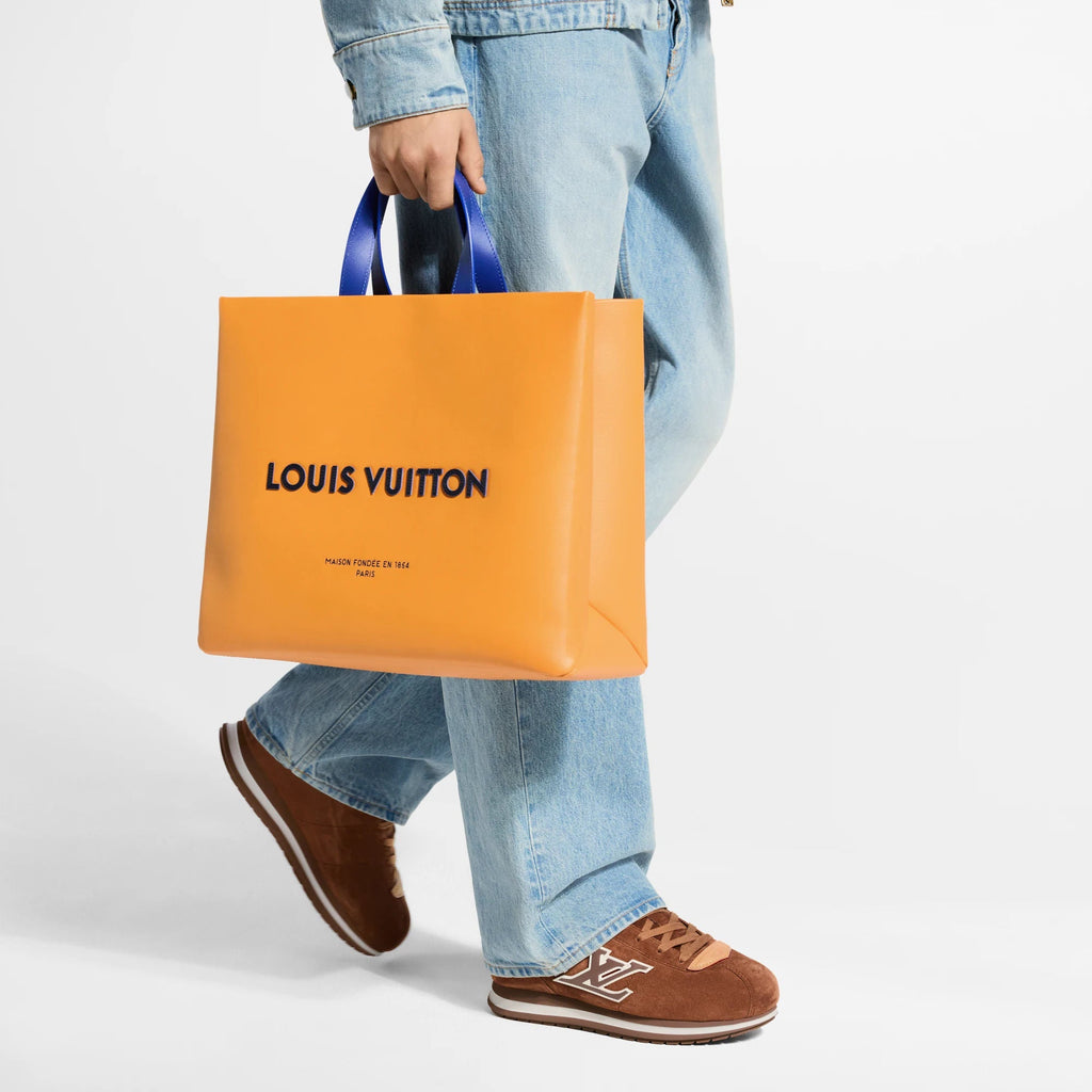 Shopper Tote MM Calf Leather Saffron For Men