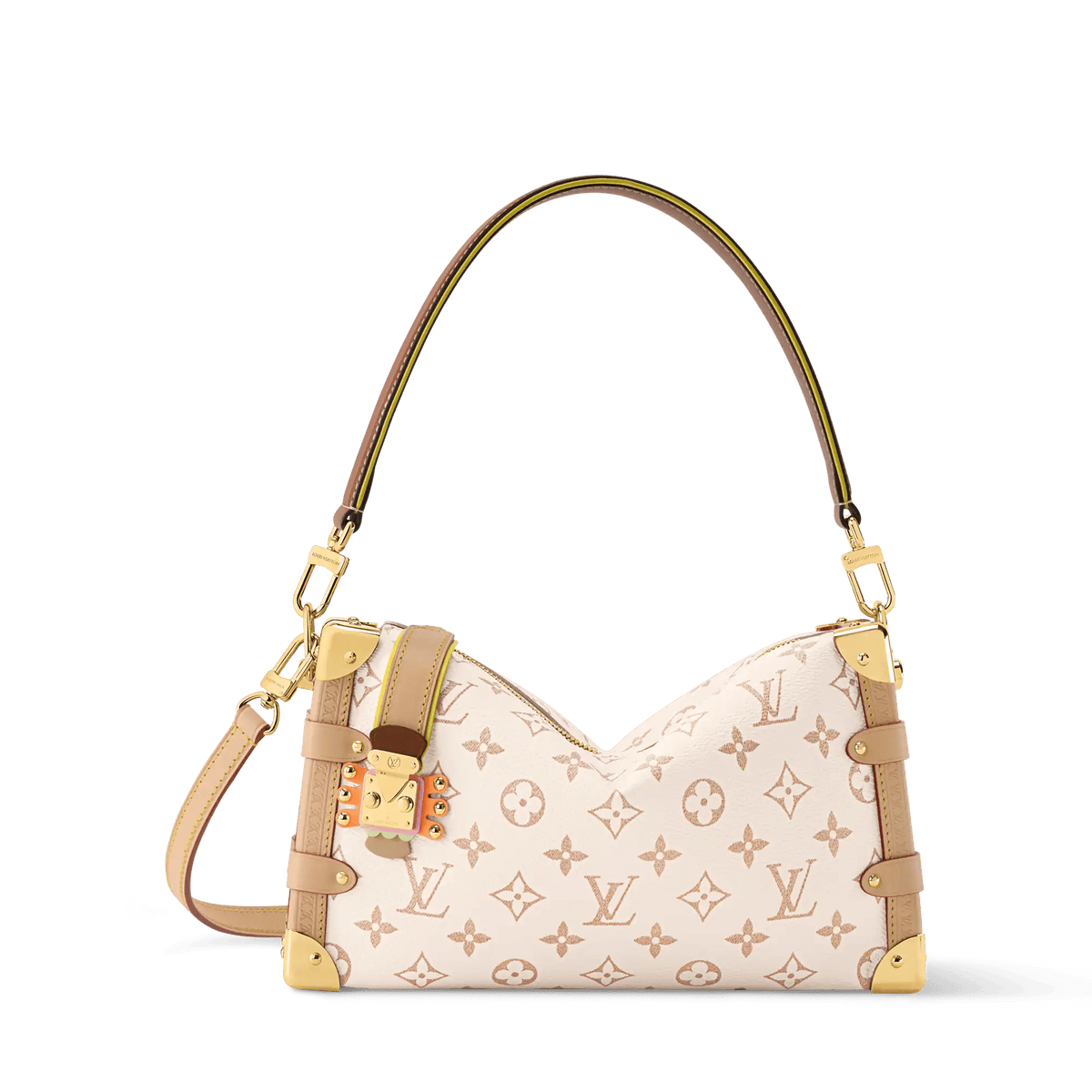 Side Trunk MM East-West Monogram Dune Canvas Shoulder Bag For Women
