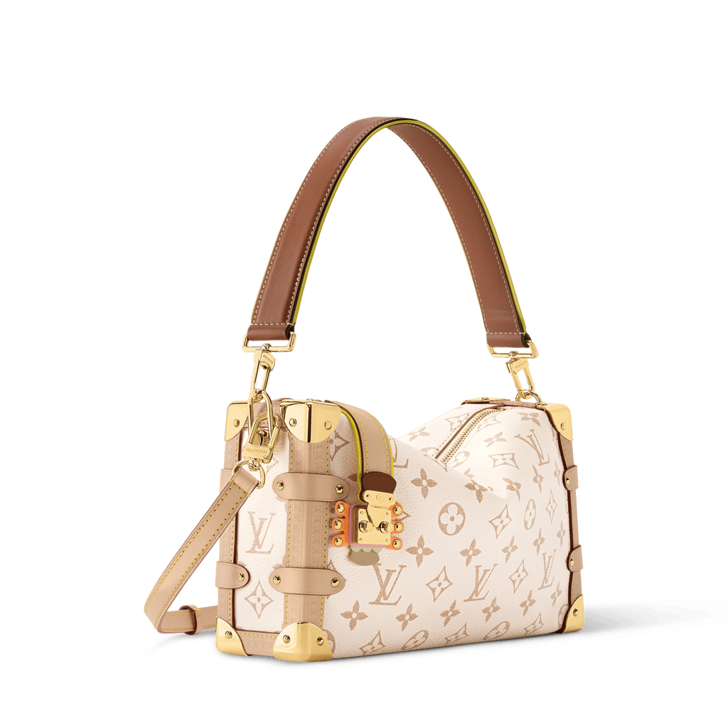 Side Trunk MM East-West Monogram Dune Canvas Shoulder Bag For Women