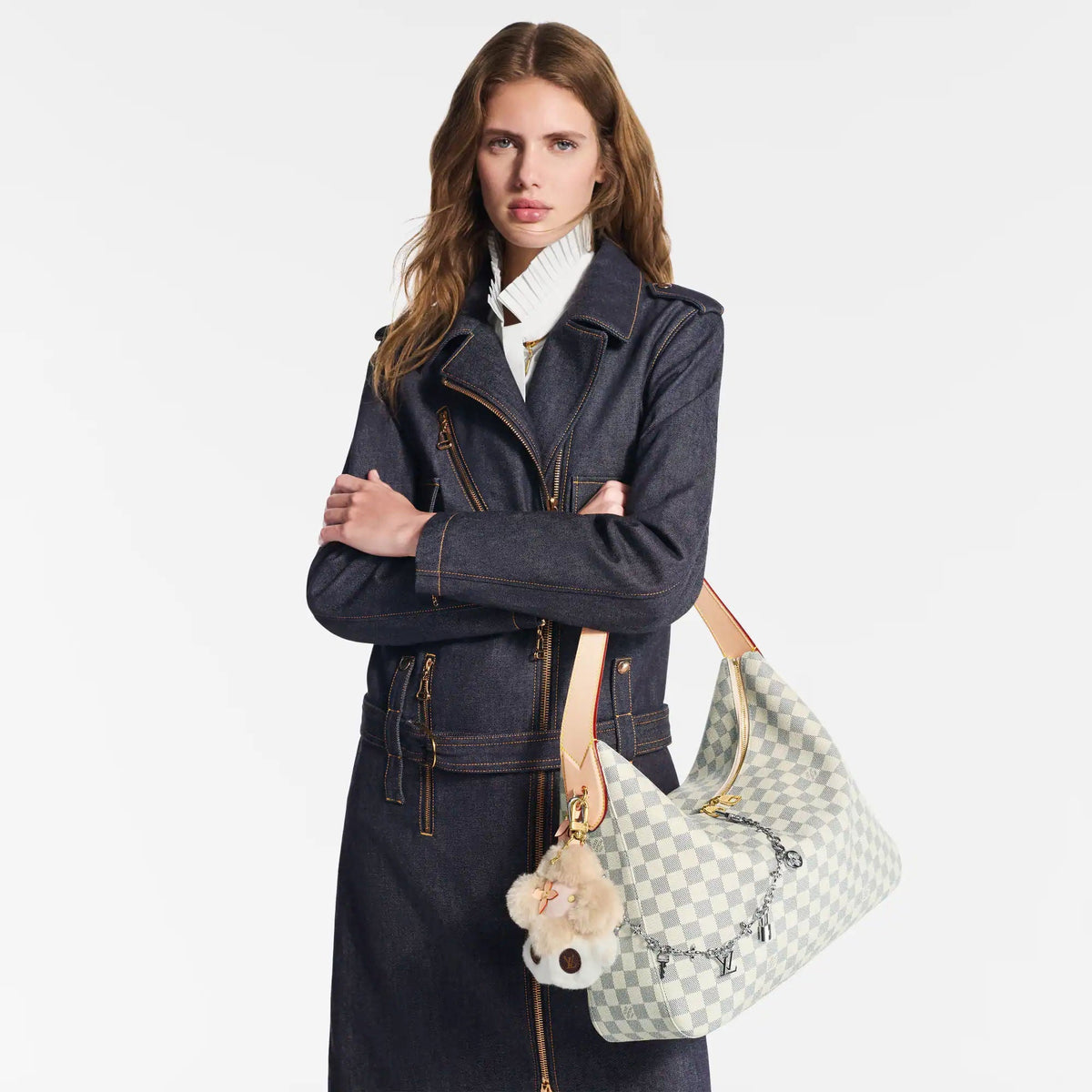Slouchy MM Damier Azur Coated Canvas Tote N00126 For Women