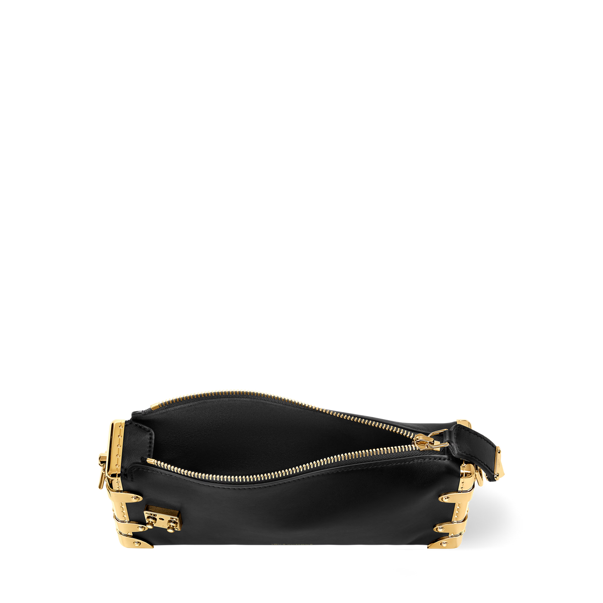 Slim Trunk Calf Leather Black Gold-Toned Hardware