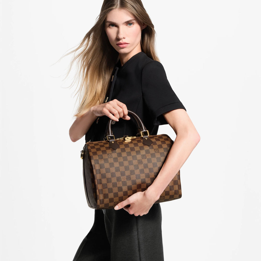 Speedy Bandoulière 30 Damier Ebene Coated Canvas Tote Bag N40590 For Women
