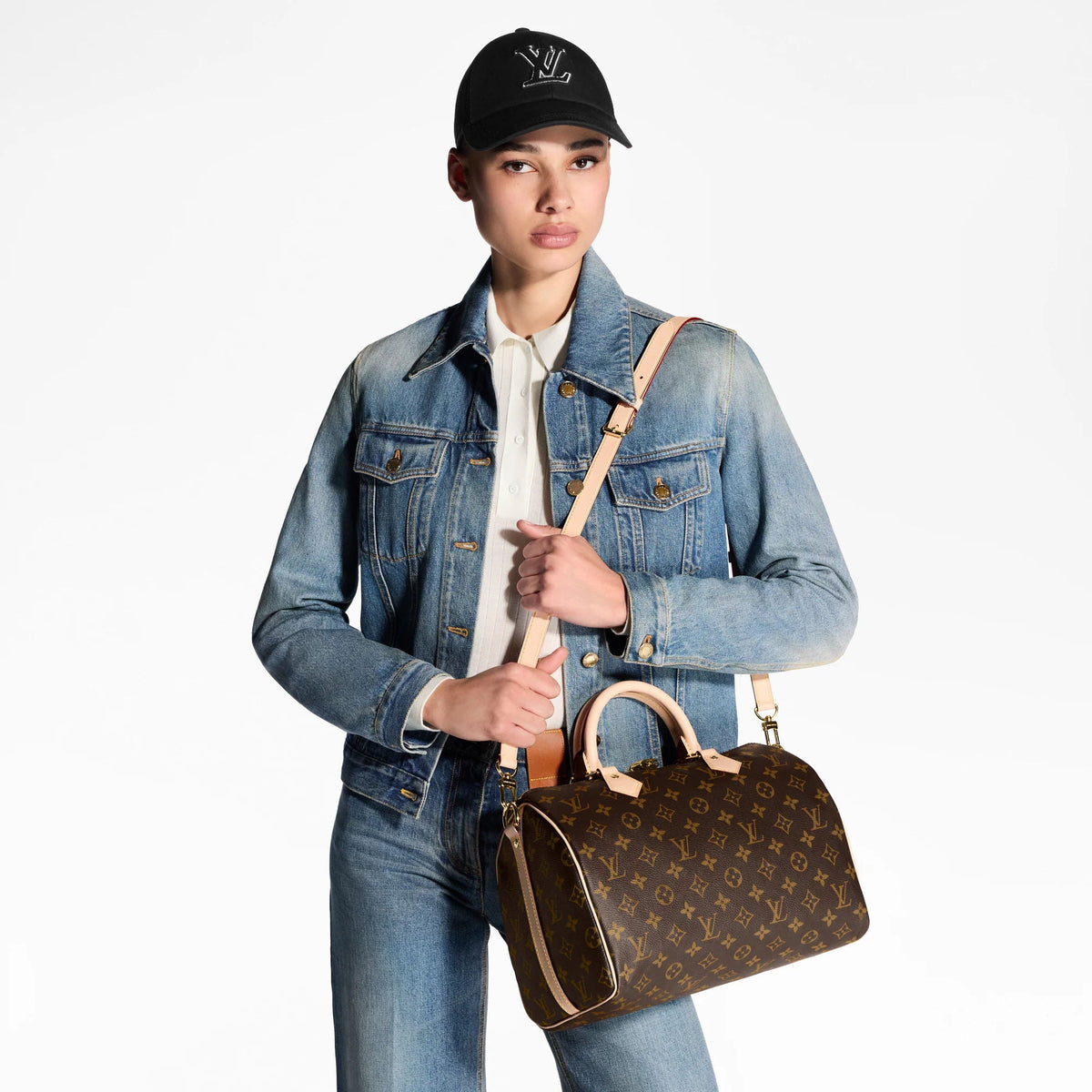 Speedy Bandoulière 30 Mon Monogram Coated Canvas Handbag P01920 For Women