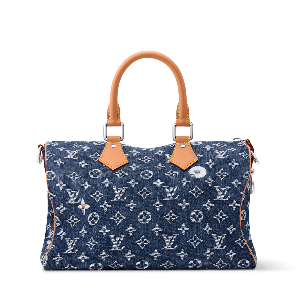 Speedy 30 Bandoulière Bag Monogram Flowers Denim Shoes For Men