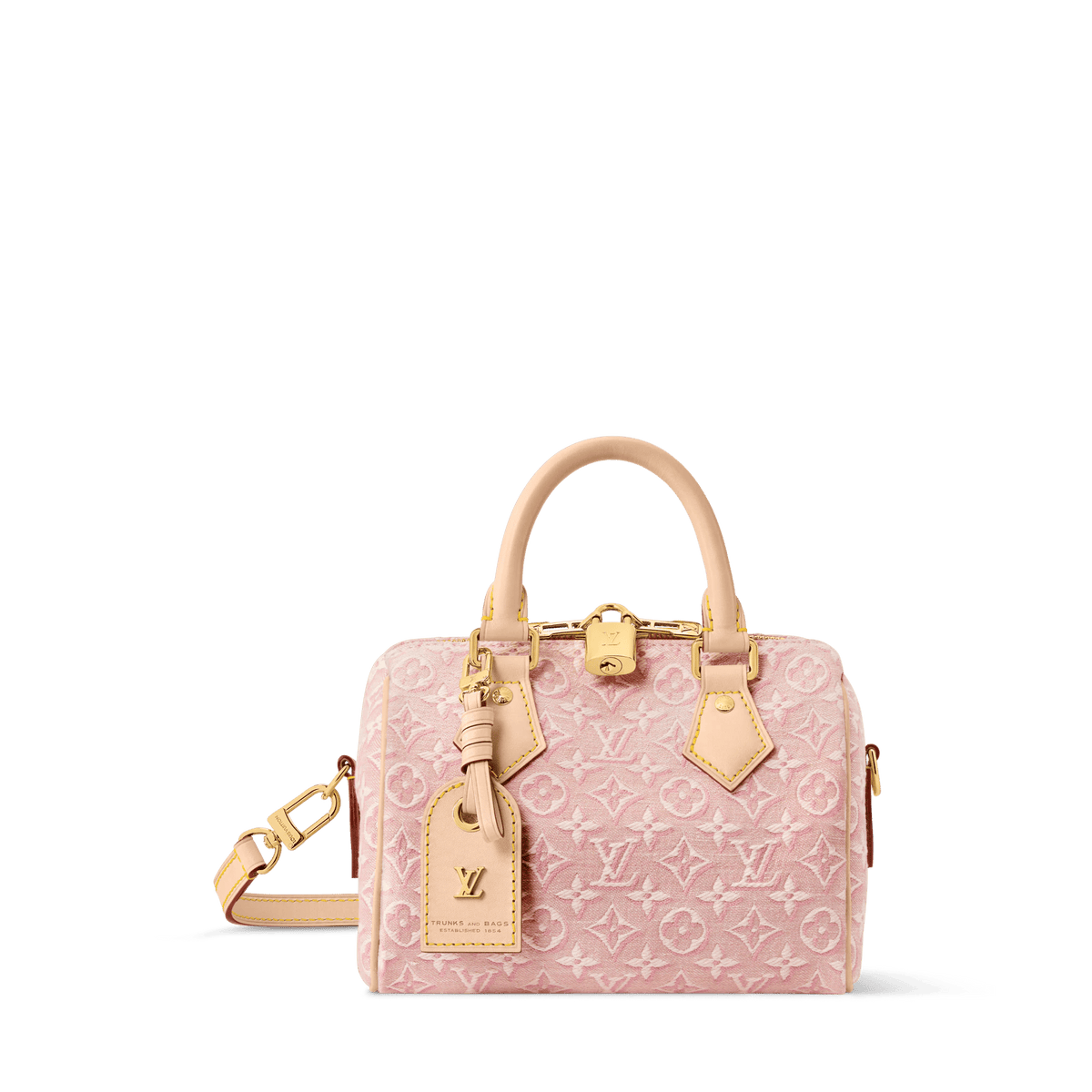 Speedy Bandoulière 20 Monogram Emblème Rose Ruban Bag For Women