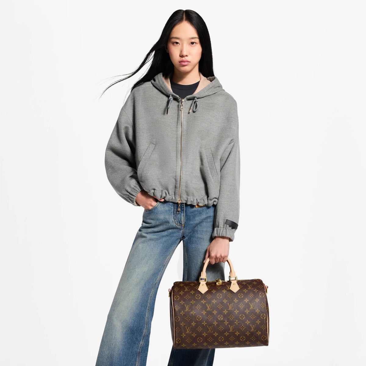Speedy Bandoulière 35 Monogram Coated Canvas Handbag M46981 For Women