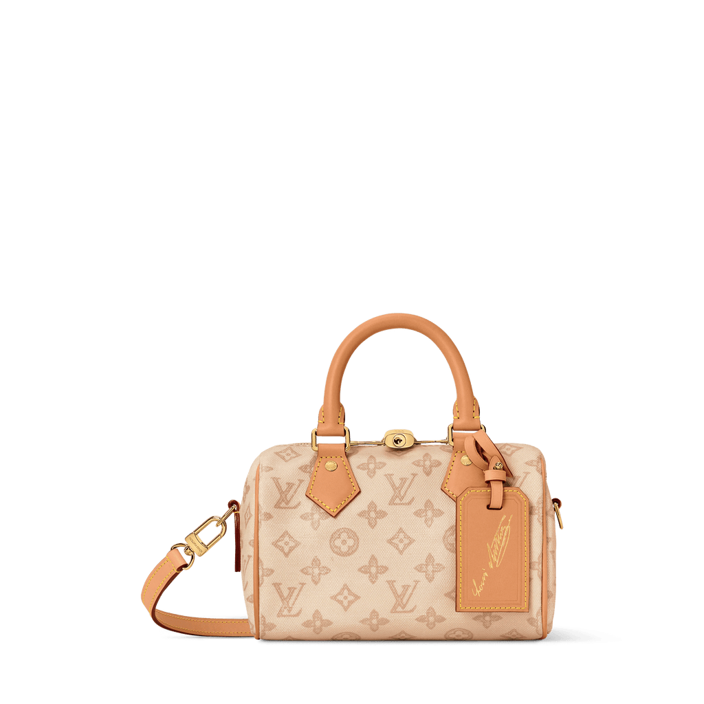 Speedy Bandoulière 20 Linen Monogram Origine Canvas Handbag M27951 For Women