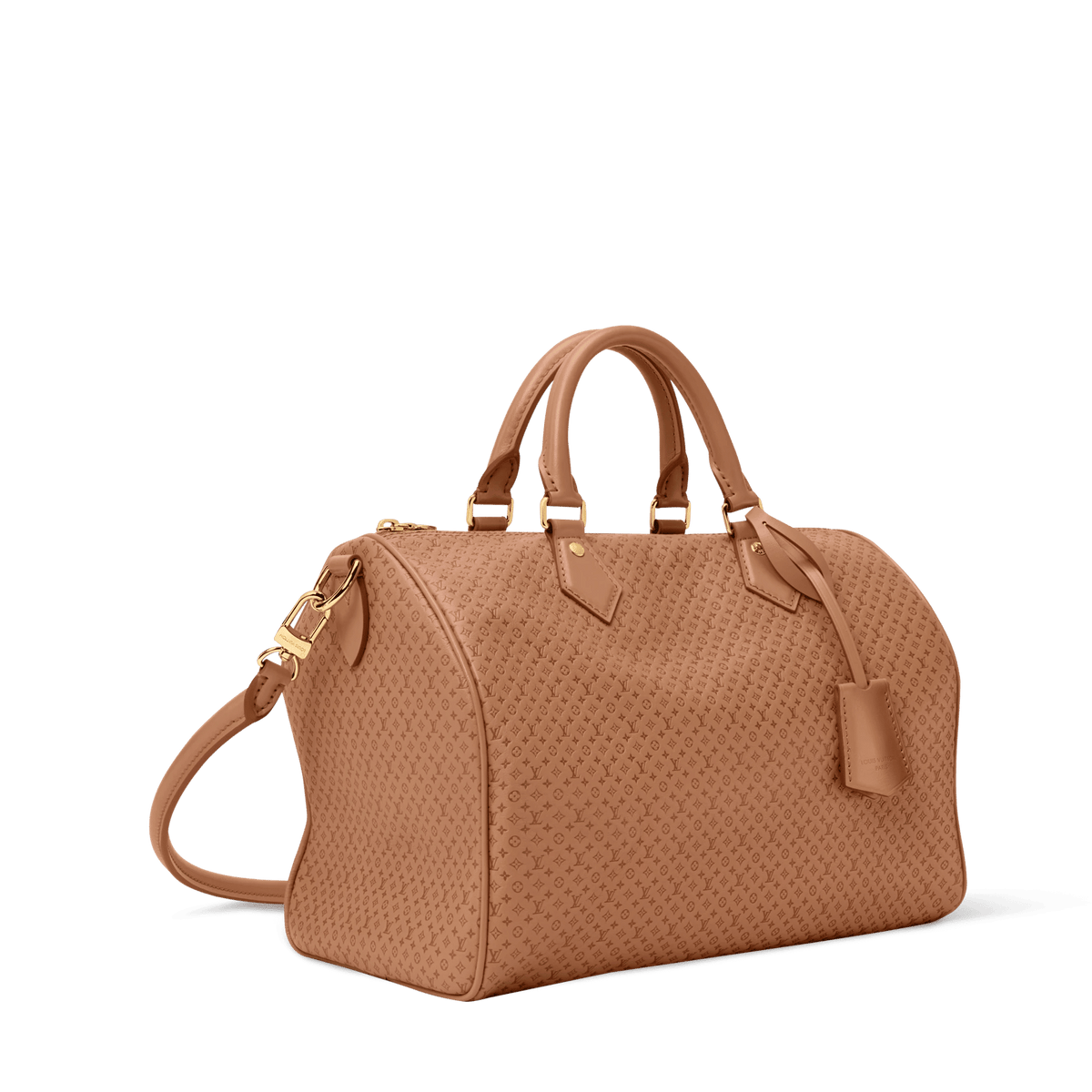 Speedy Soft 30 Minigram Hazelnut Calfskin Tote Bag For Women