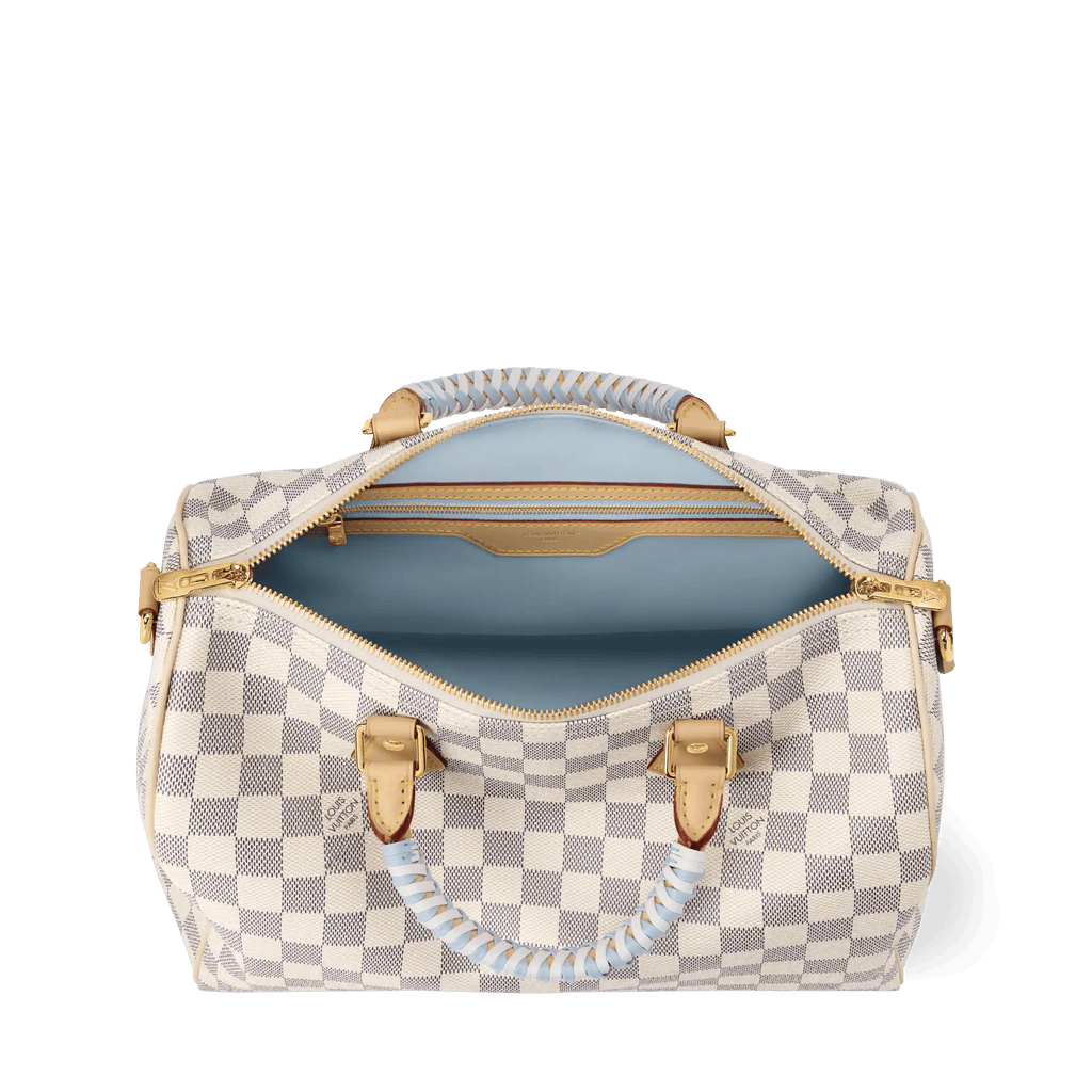 Speedy Soft 30 Damier Azur Bleu Olympe Coated Canvas Handbag N40908 For Women