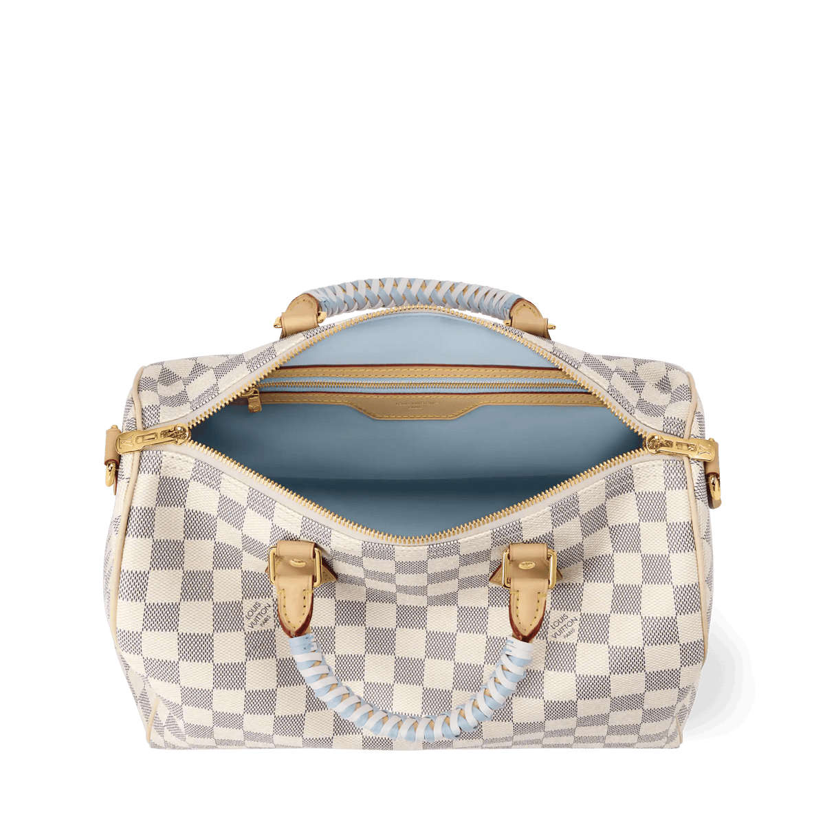 Speedy Soft 30 Damier Azur Bleu Olympe Coated Canvas Handbag N40908 For Women