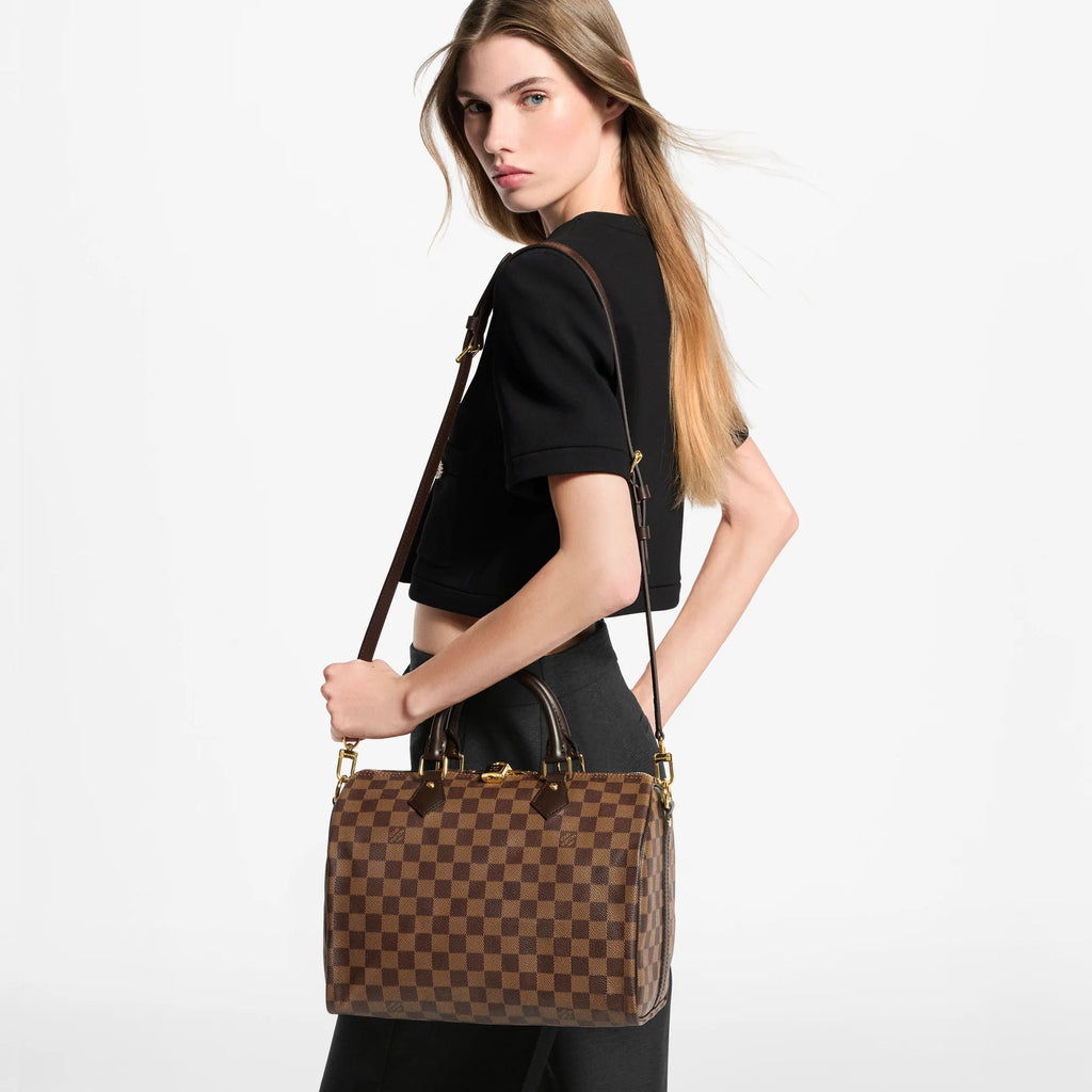 Speedy Bandoulière 30 Damier Ebene Coated Canvas Tote Bag N40590 For Women