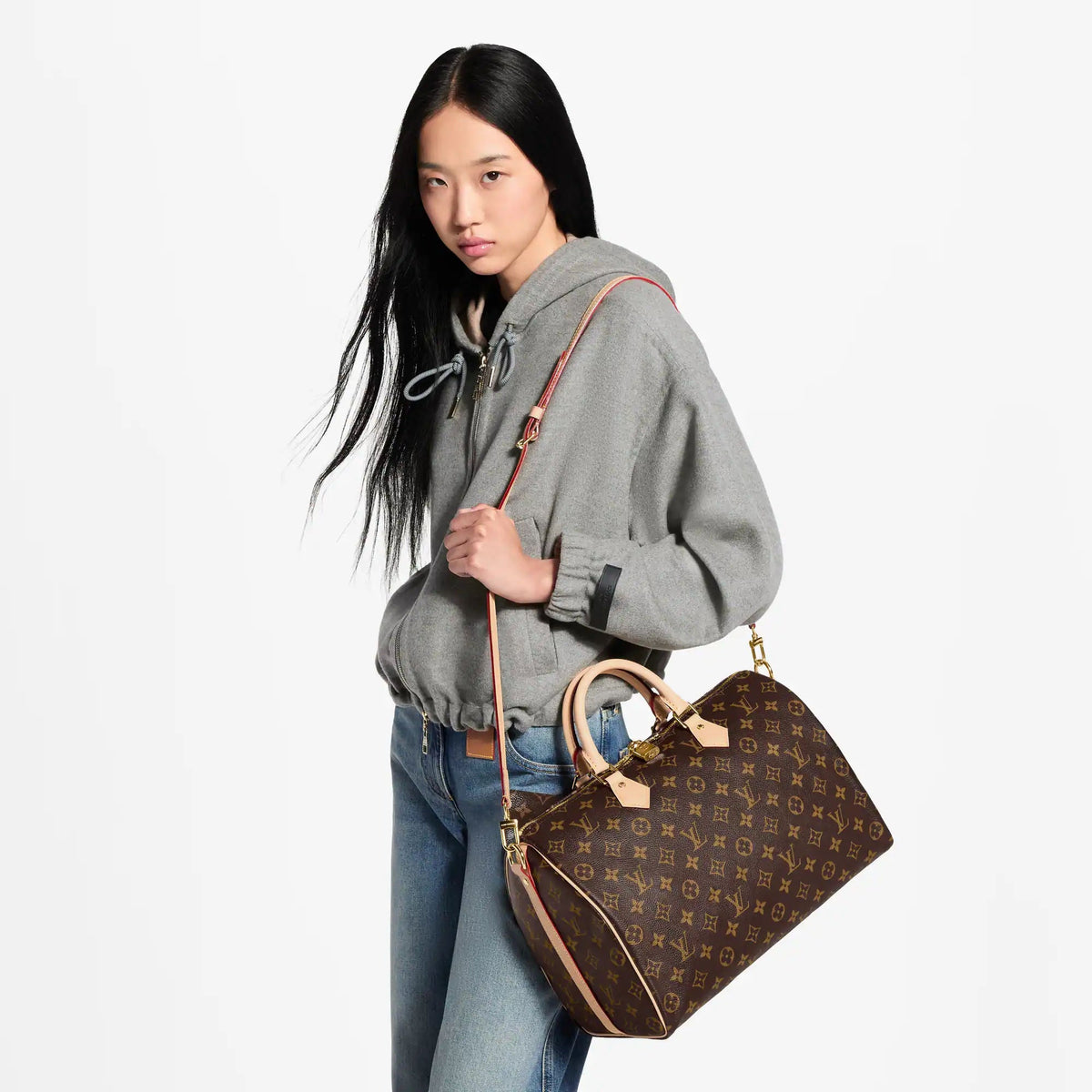 Speedy Bandoulière 35 Monogram Coated Canvas Handbag M46981 For Women