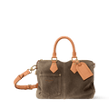 Brown Cowhide Leather & Denim Handbag product image 1