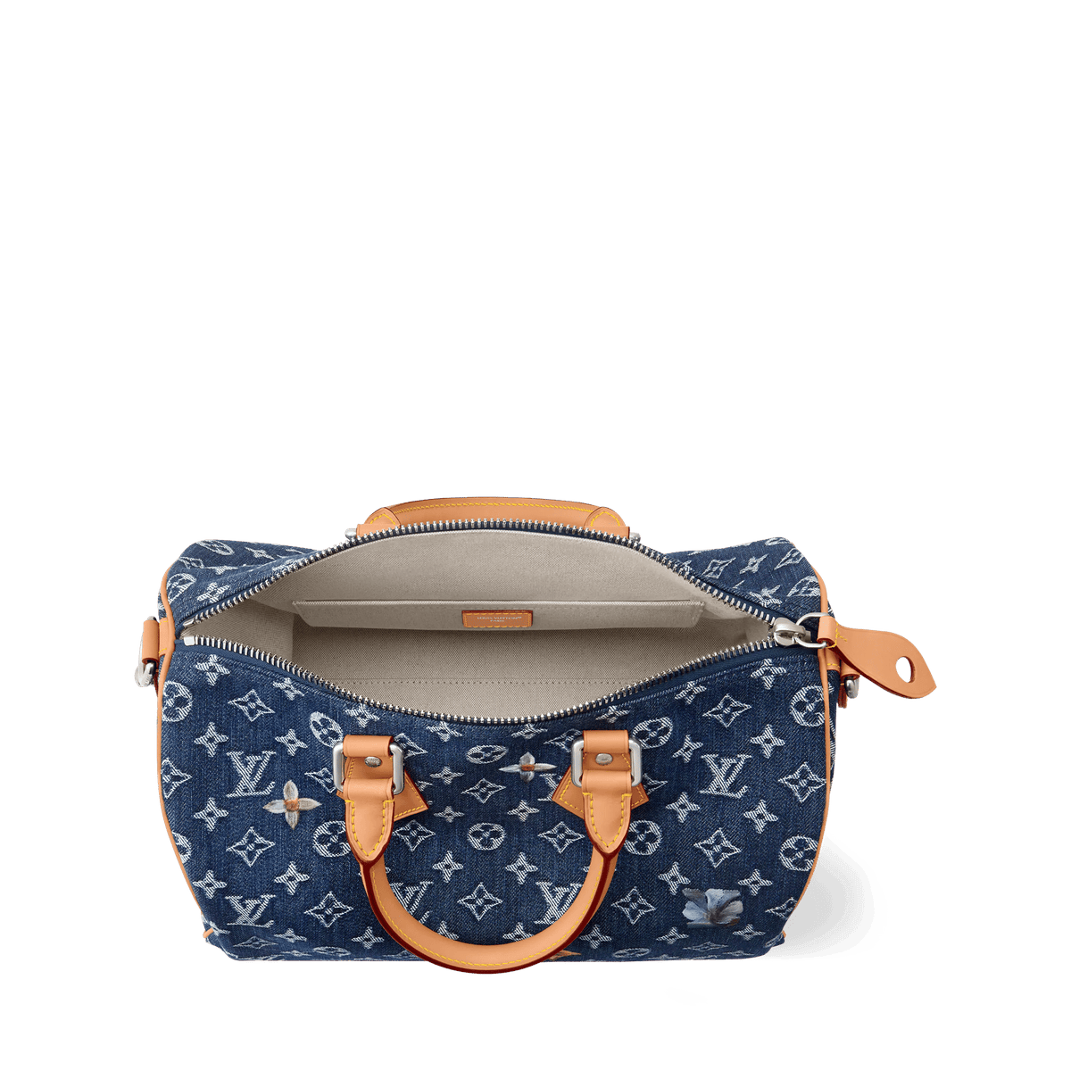 Speedy 30 Bandoulière Bag Monogram Flowers Denim Shoes For Men